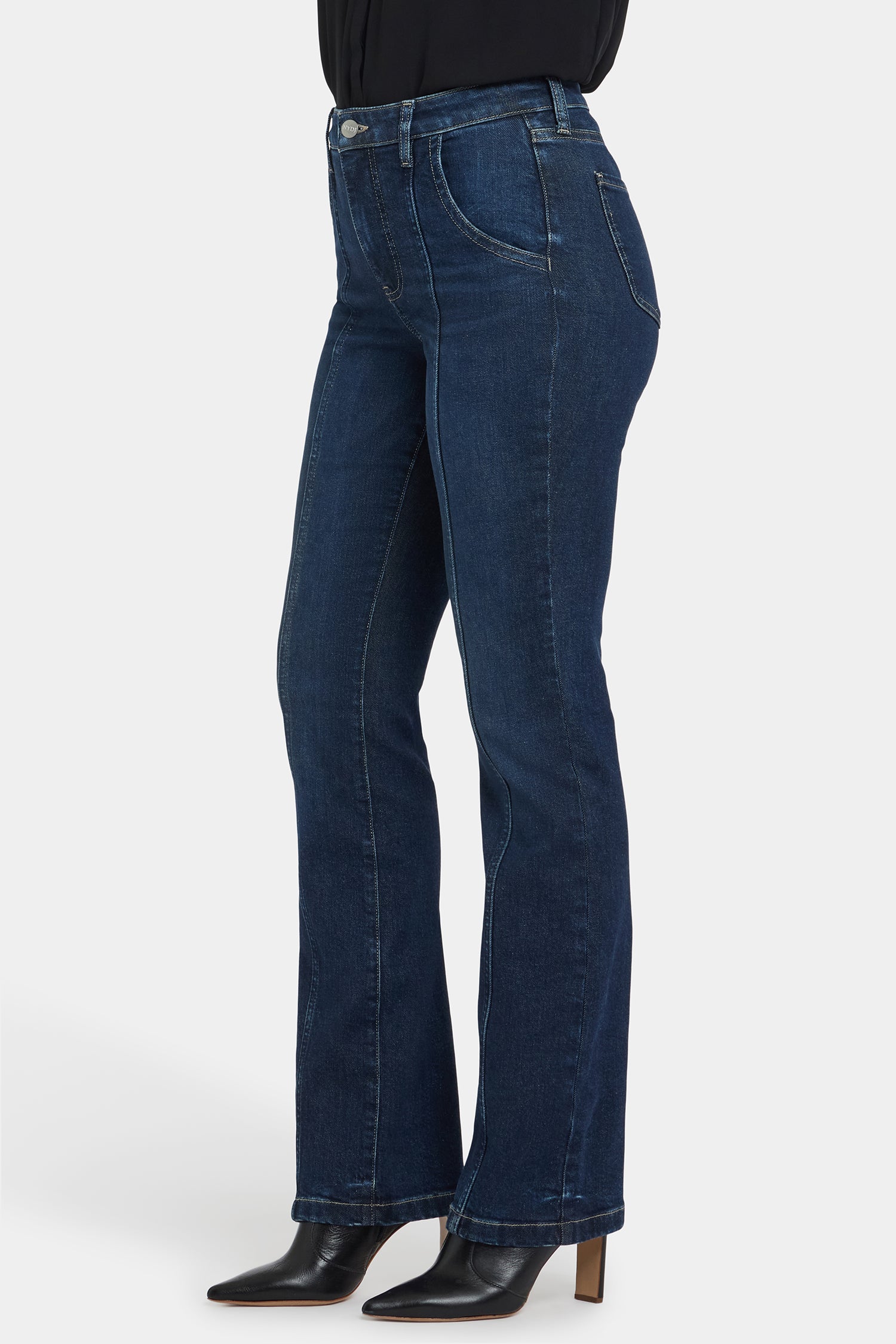NYDJ Billie Mini Bootcut Jeans With High Rise And Seam Detail - Indigo Seine