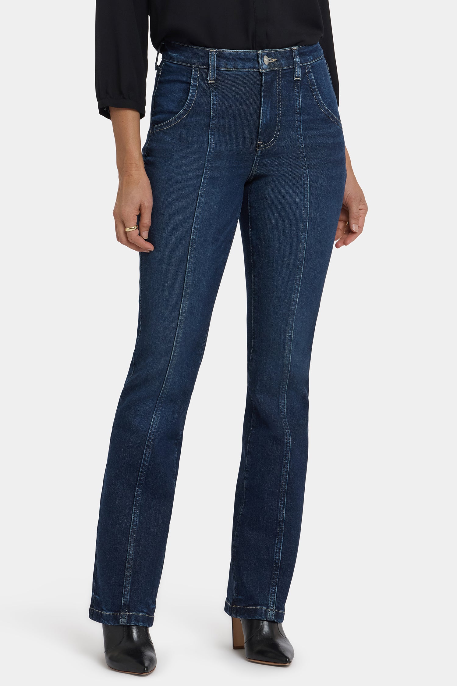NYDJ Billie Mini Bootcut Jeans With High Rise And Seam Detail - Indigo Seine