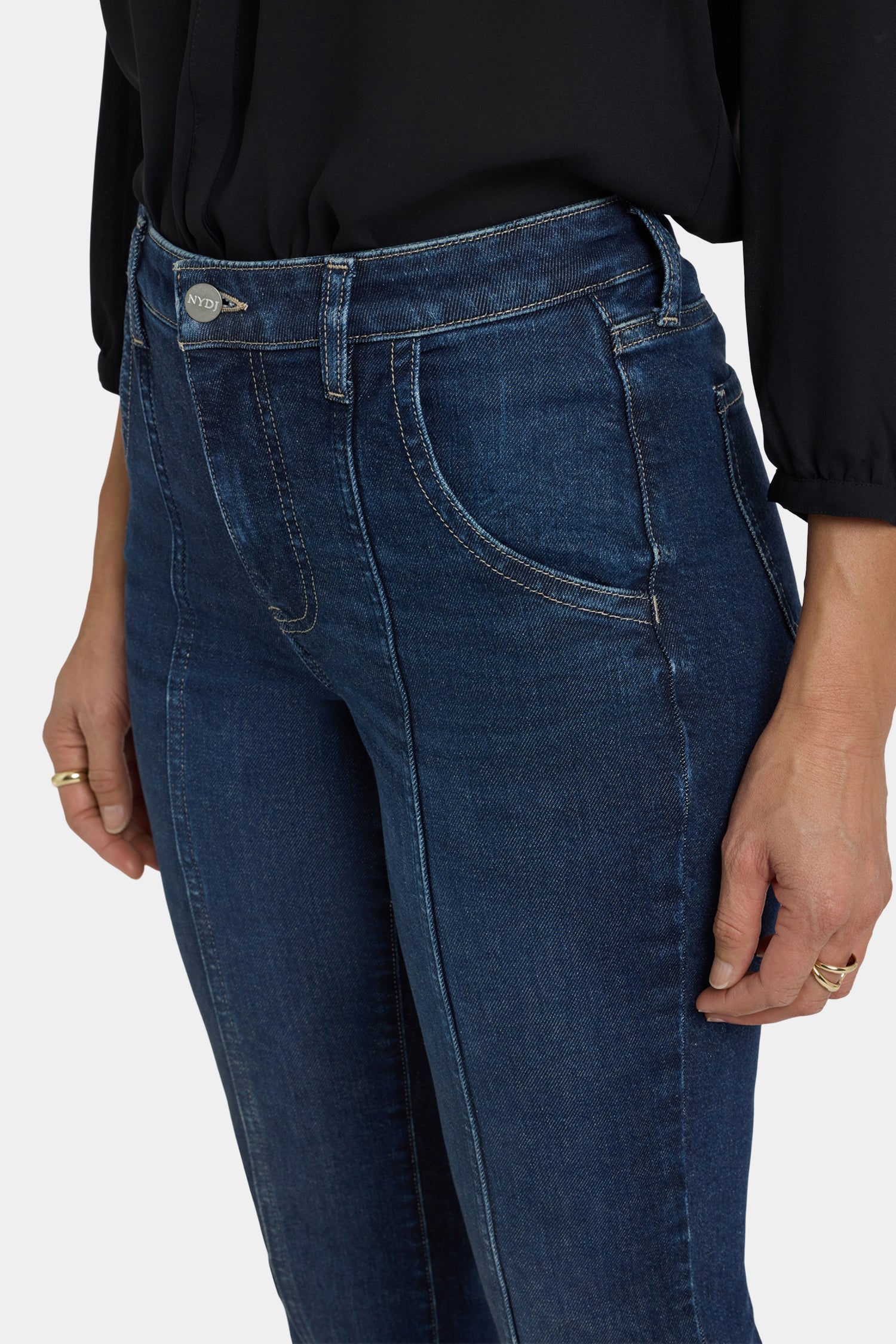 NYDJ Billie Mini Bootcut Jeans With High Rise And Seam Detail - Indigo Seine
