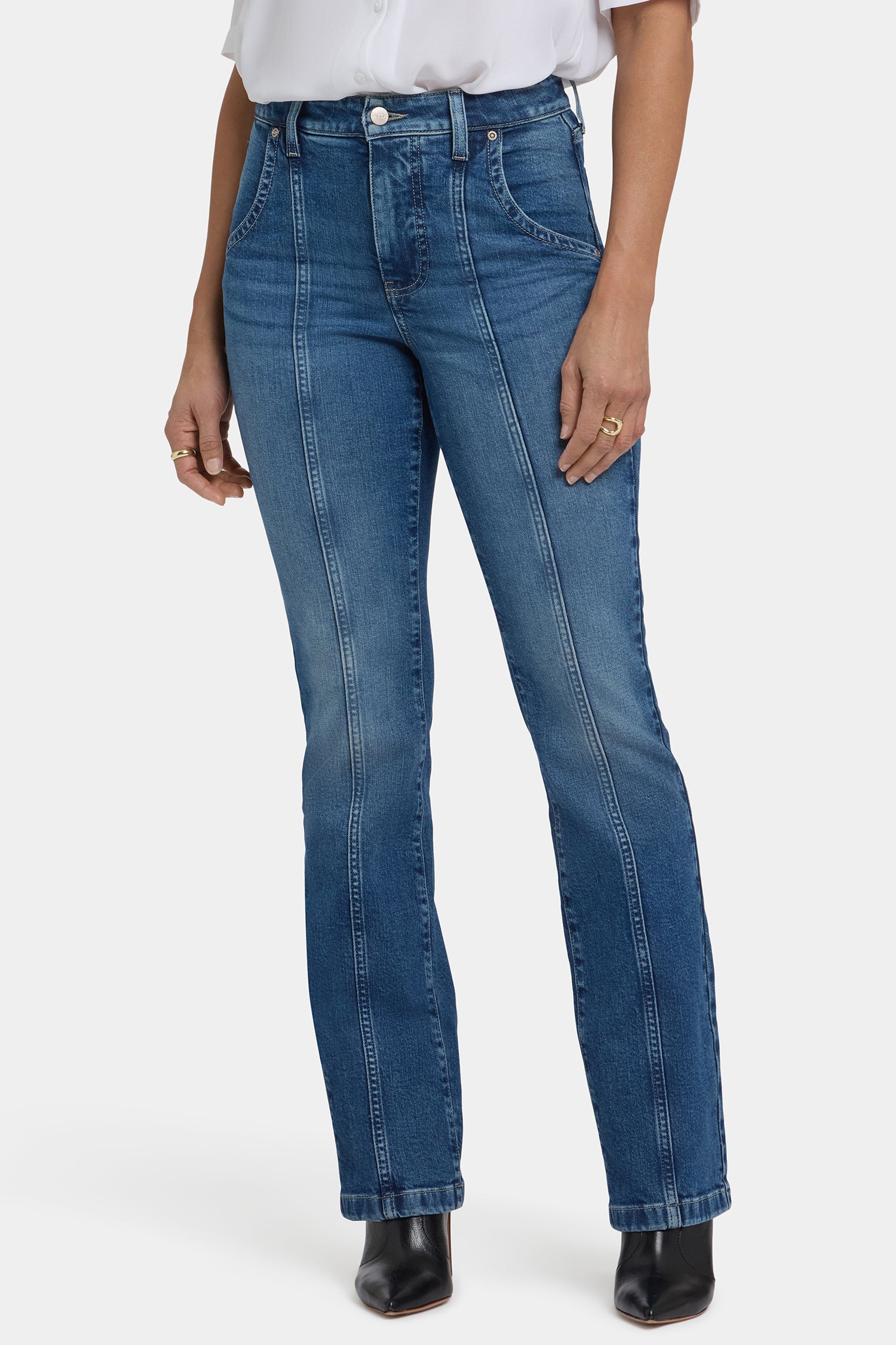 NYDJ Billie Mini Bootcut Jeans With High Rise And Seam Detail - Romantic Indigo