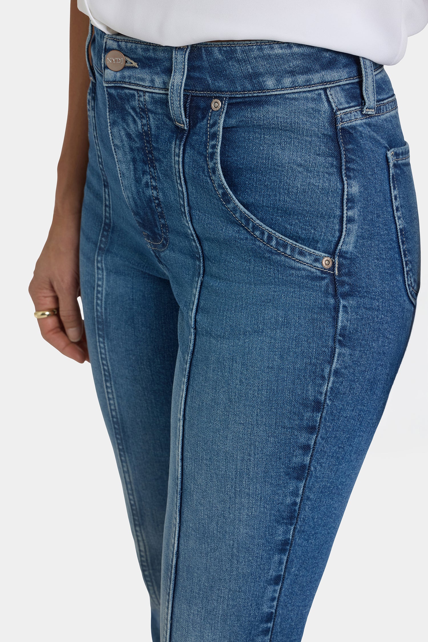 NYDJ Billie Mini Bootcut Jeans With High Rise And Seam Detail - Romantic Indigo