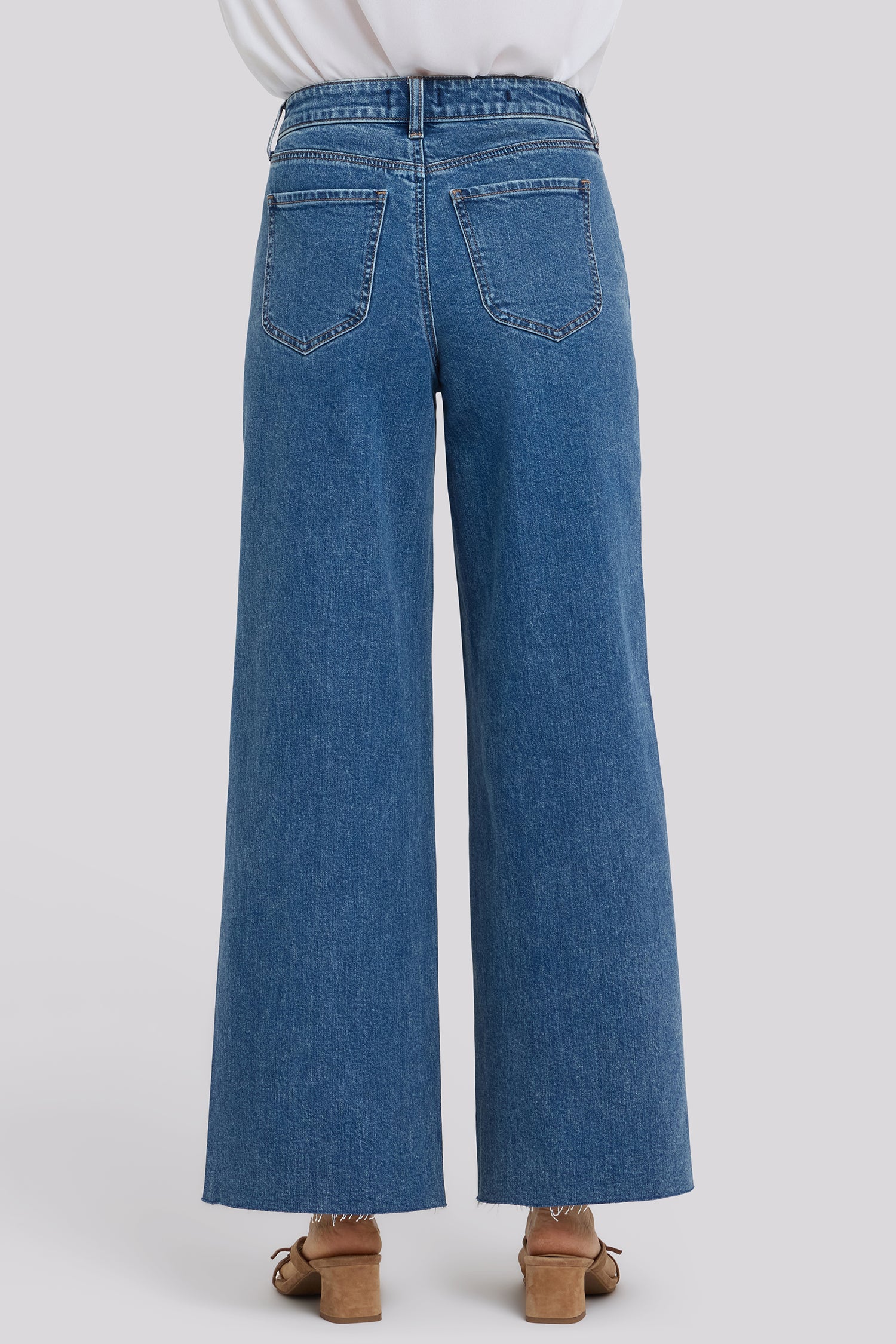 NYDJ Simone Wide Leg Jeans With High Rise, Utility Detail And Raw Hems - Salton