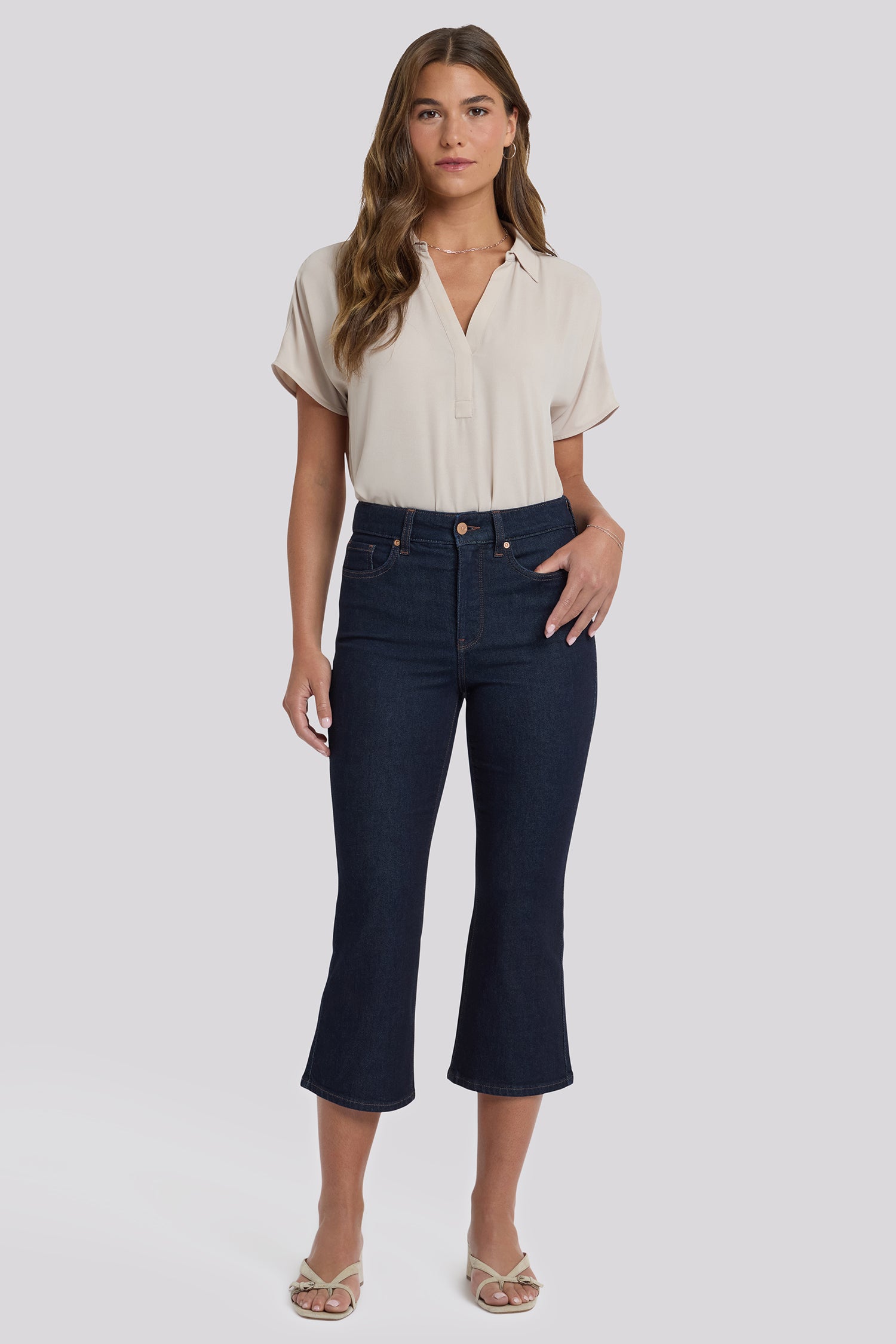 NYDJ Monica Kick Flare Crop Jeans With High Rise - Magical