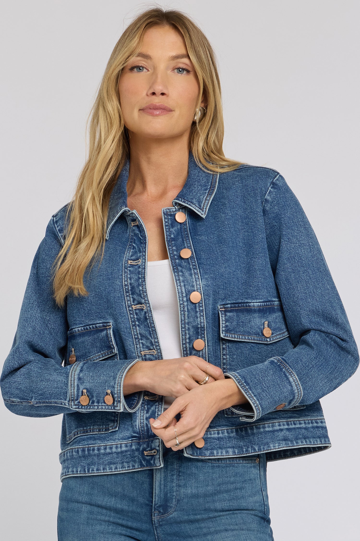 NYDJ Denim Jacket With Oversize Pockets - Salton