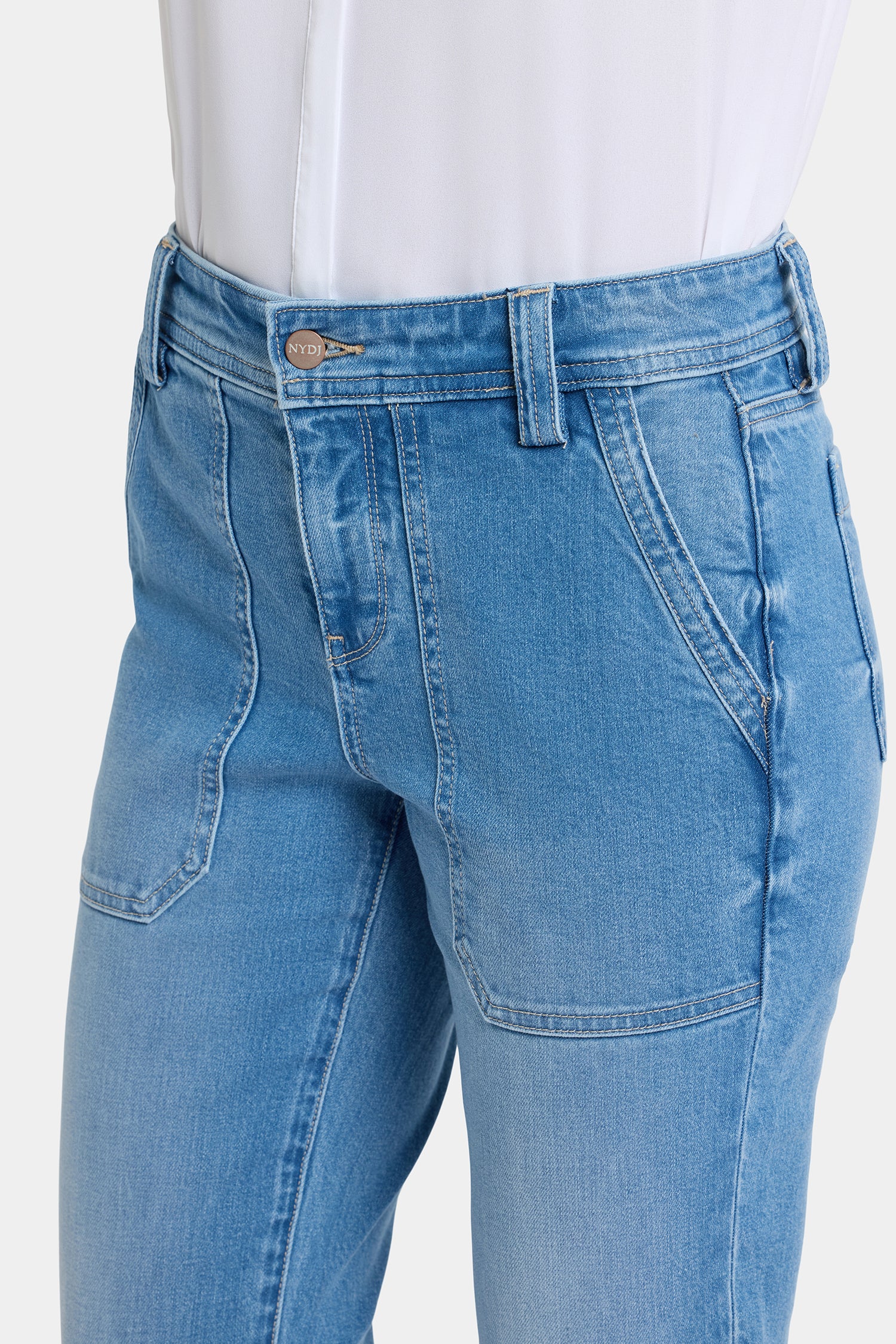 NYDJ Margot Girlfriend Jeans With Utility Pockets And Roll Cuffs - Vista Lakes
