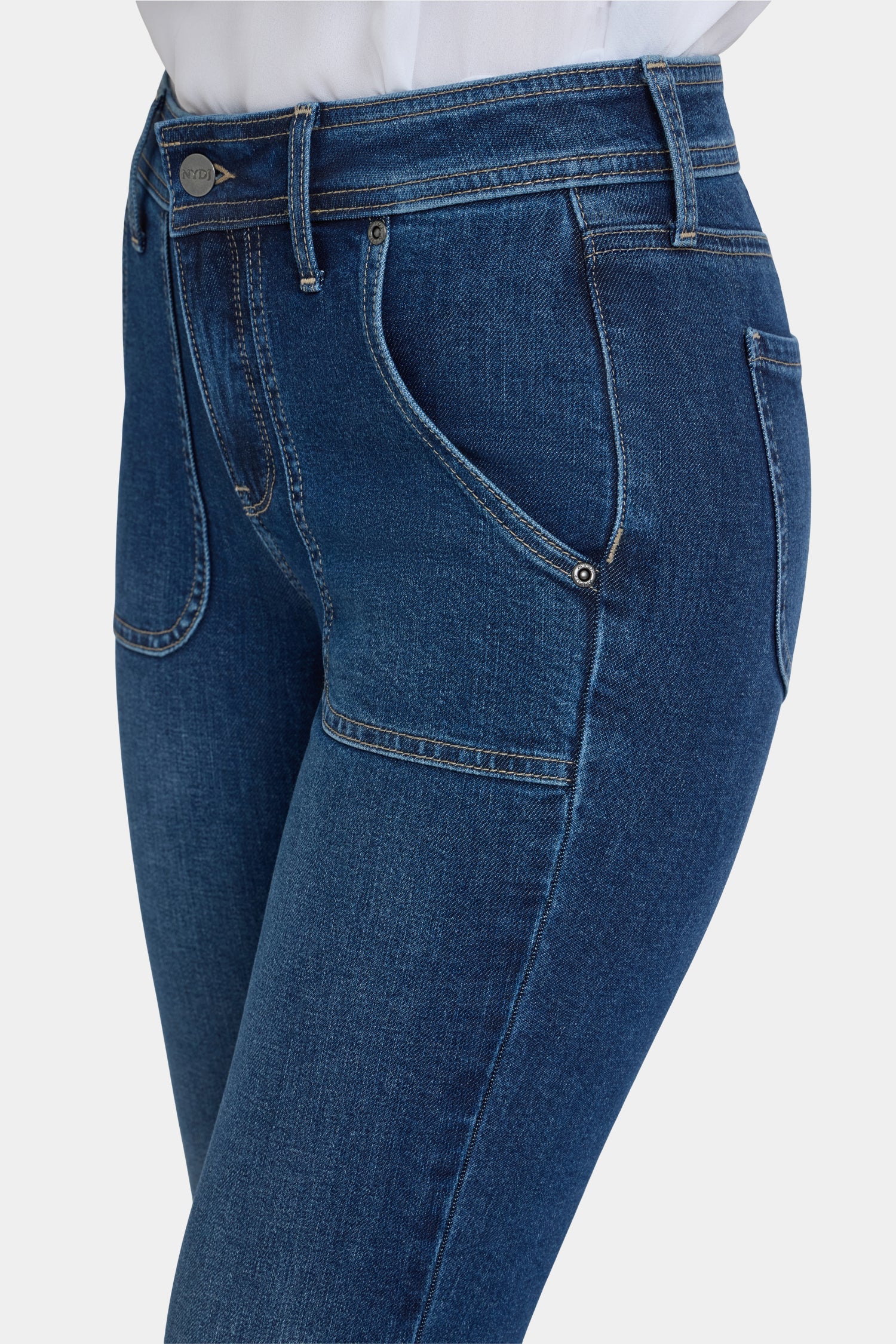 NYDJ Barbara Bootcut Jeans With Rounded Utility Pockets And 1 1/2