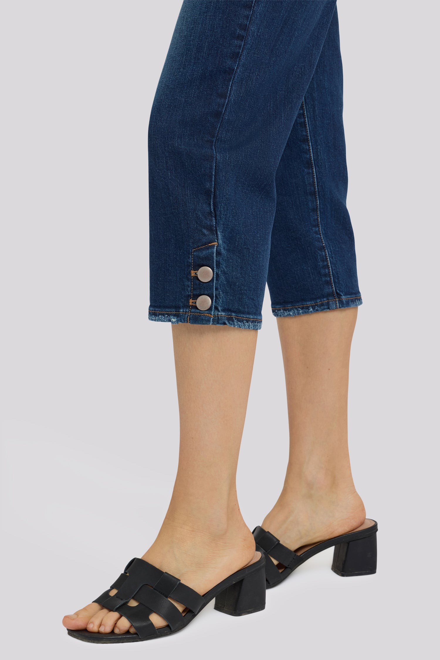 NYDJ Marilyn Straight Crop Jeans With Side Button Plackets - Sunset Villa