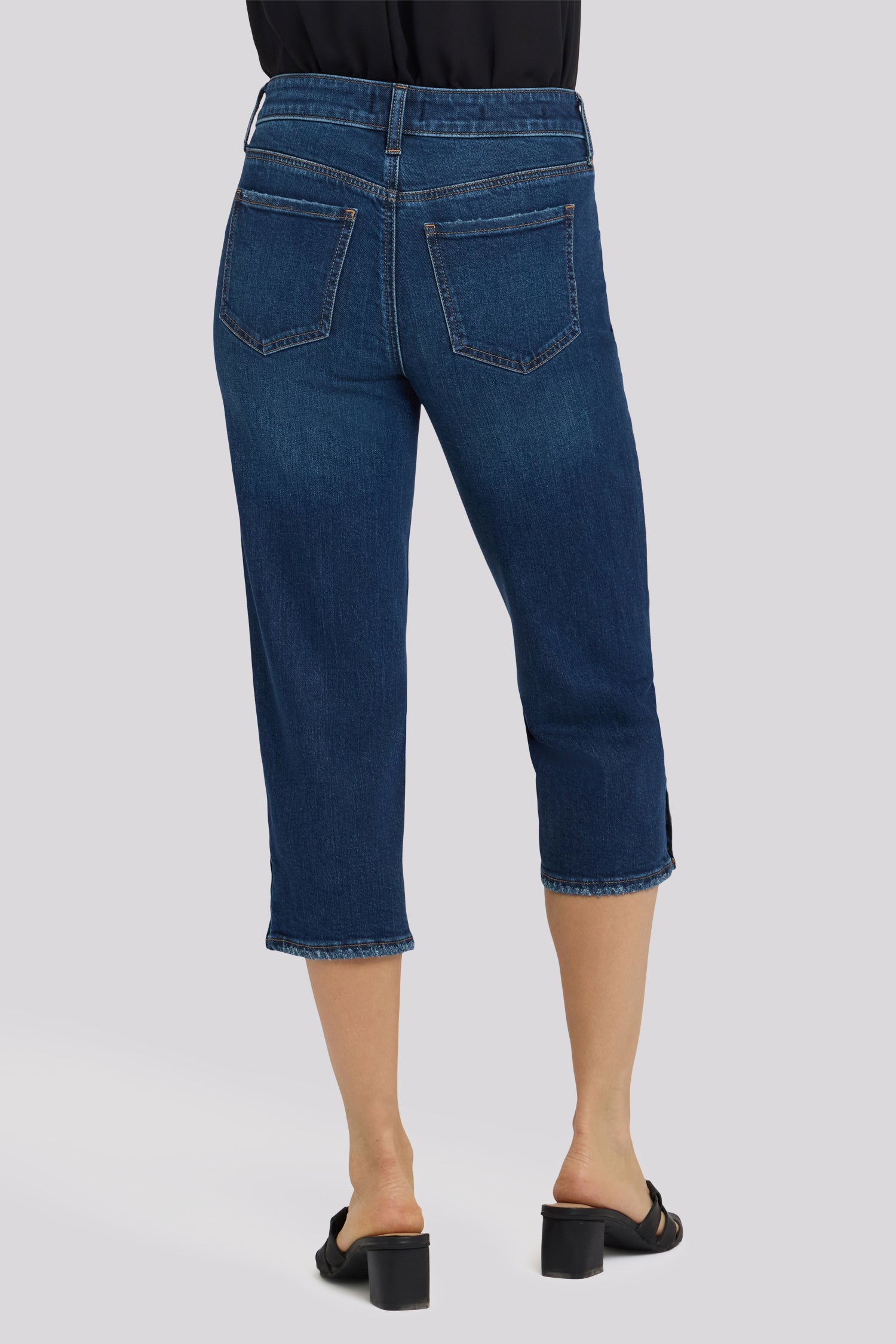 NYDJ Marilyn Straight Crop Jeans With Side Button Plackets - Sunset Villa