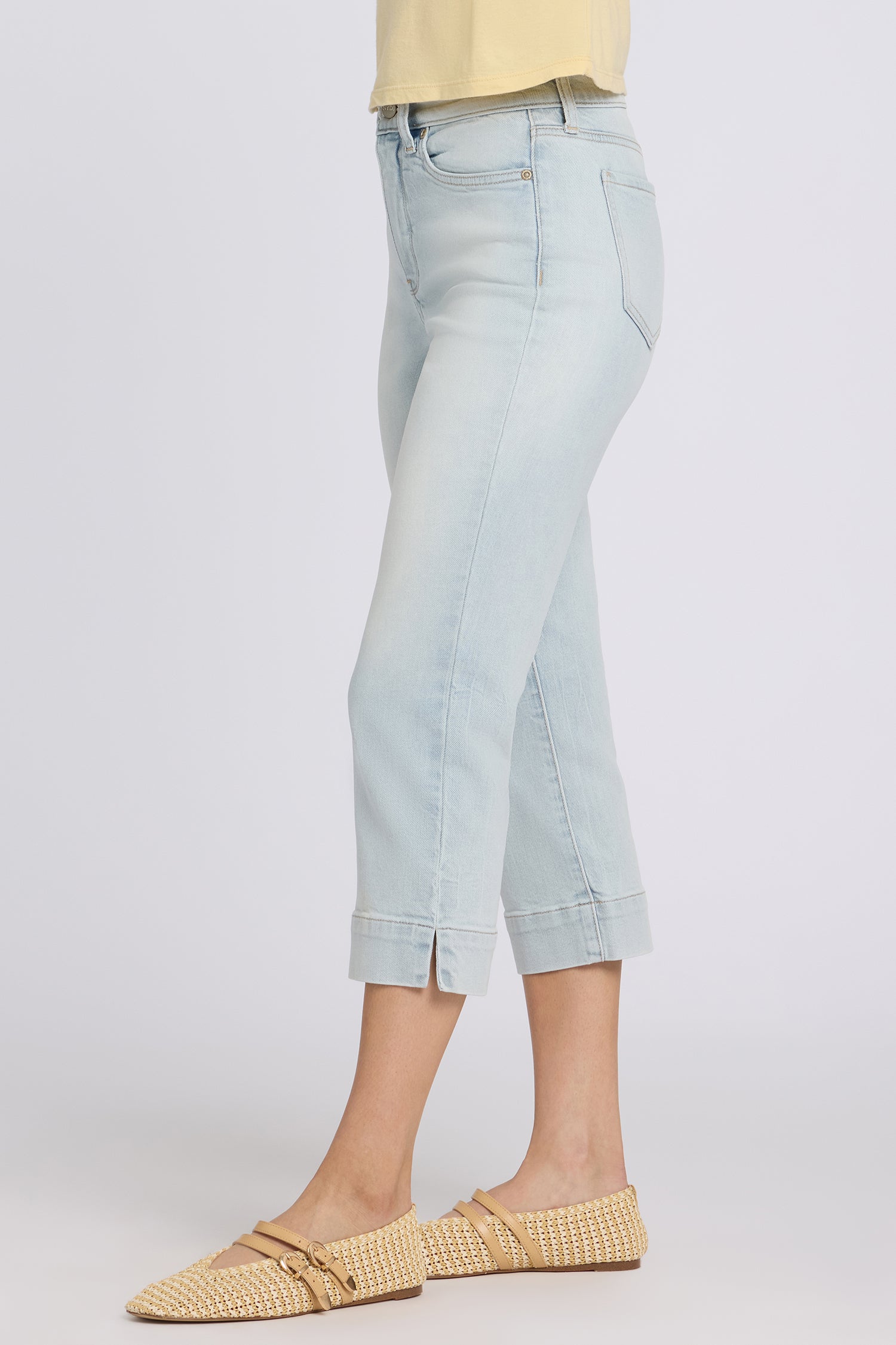 NYDJ Marilyn Straight Crop Jeans With High Rise, Side Slits And 2