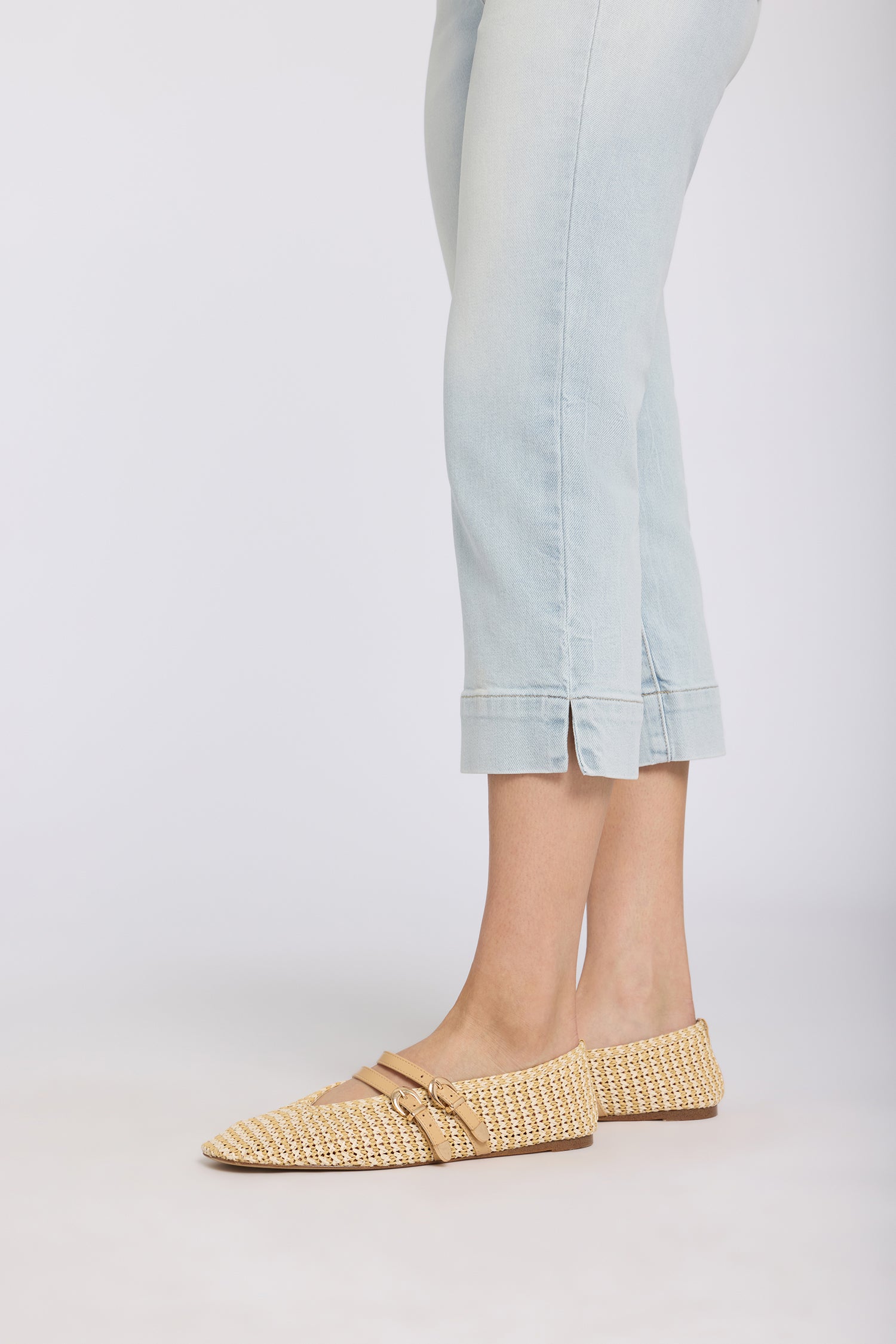 NYDJ Marilyn Straight Crop Jeans With High Rise, Side Slits And 2