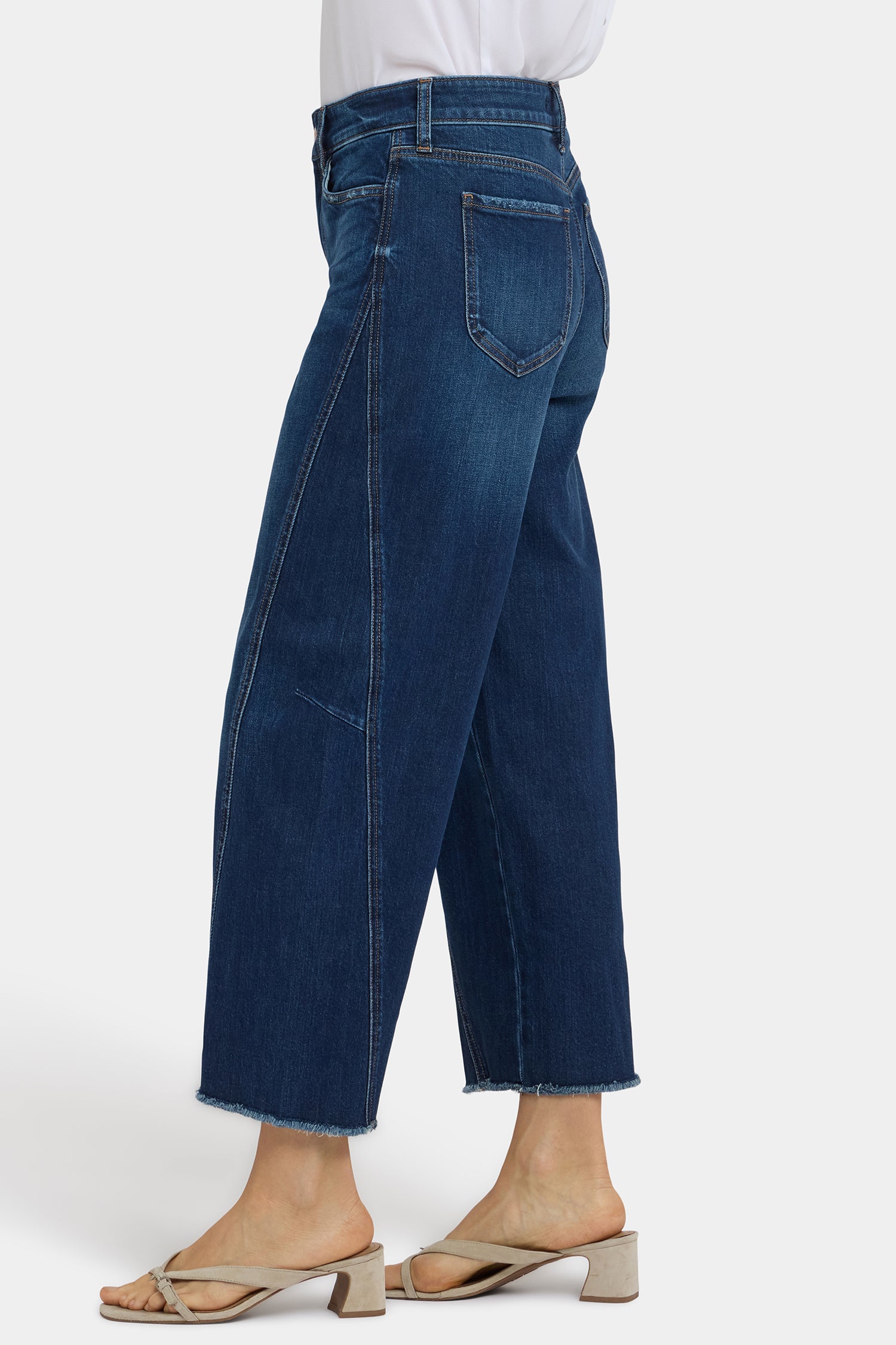 NYDJ Alyssa Relaxed Crop Jeans With Side Panels And Frayed Hems - Sunset Villa