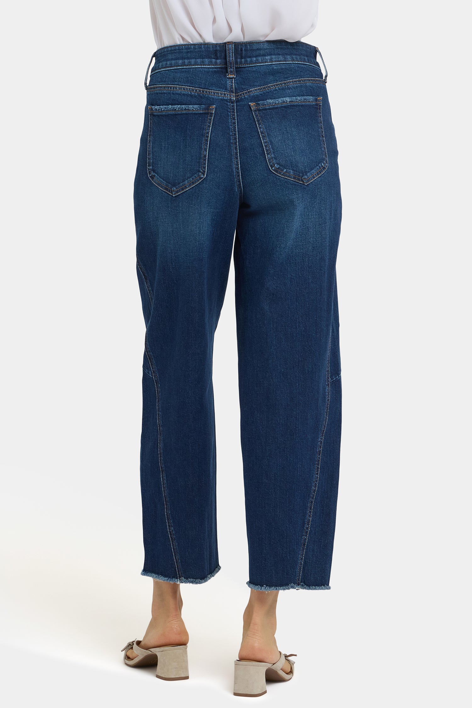 NYDJ Alyssa Relaxed Crop Jeans With Side Panels And Frayed Hems - Sunset Villa