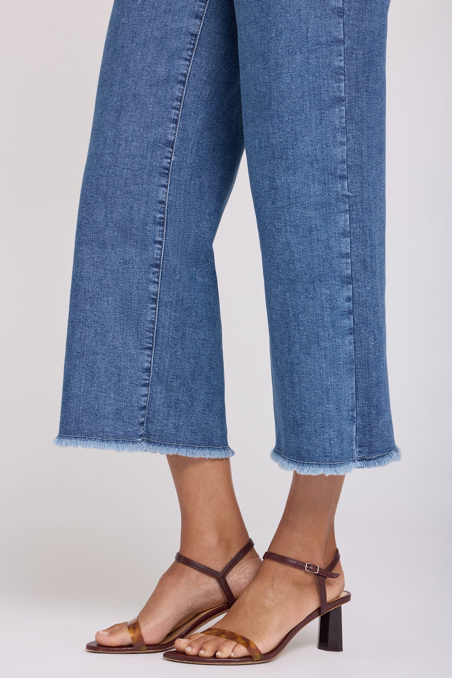 NYDJ Teresa Wide Leg Ankle Jeans With Frayed Hems - Salton