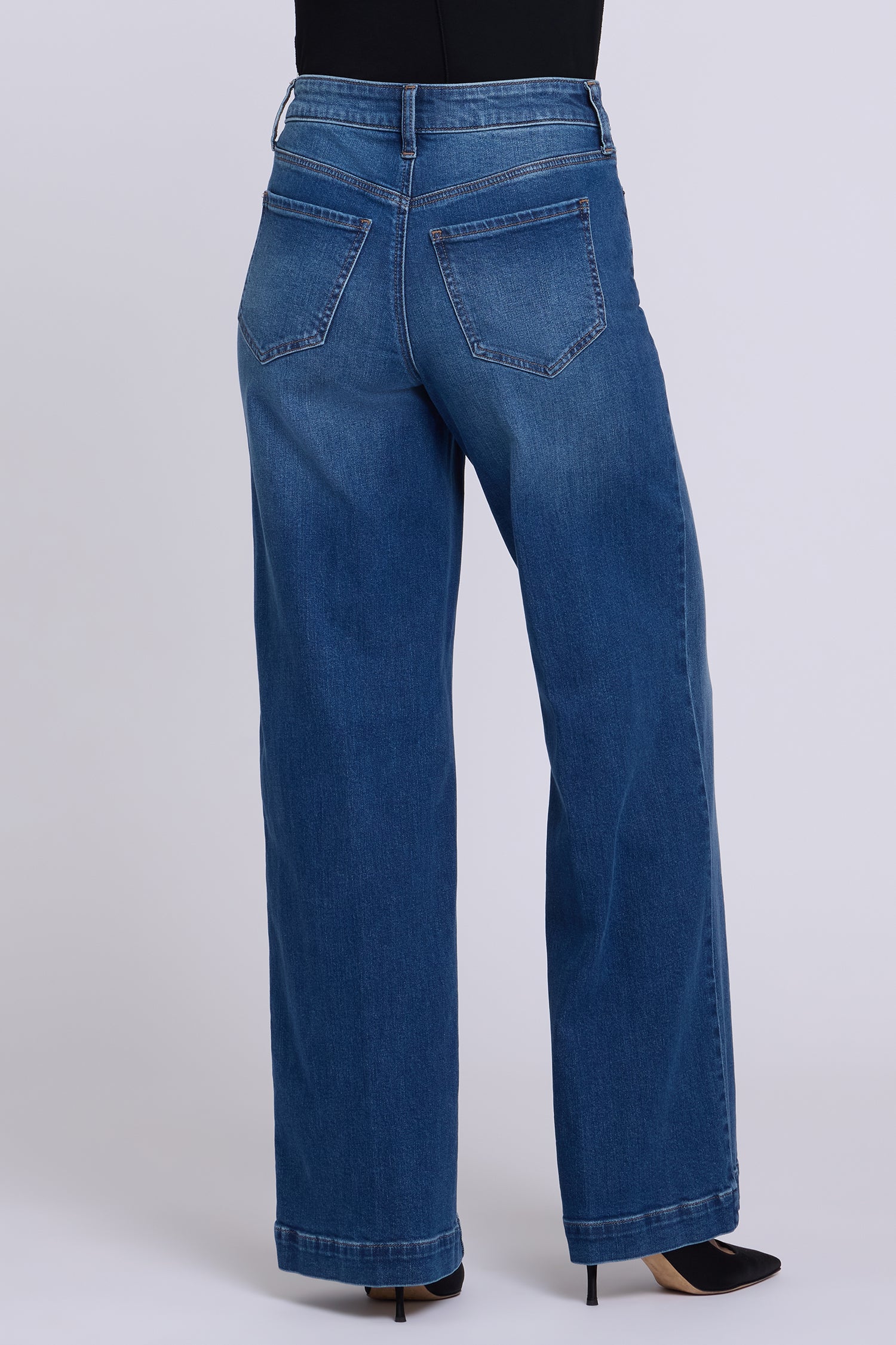 NYDJ Teresa Wide Leg Jeans With High Rise And Trouser Hems - Blaze