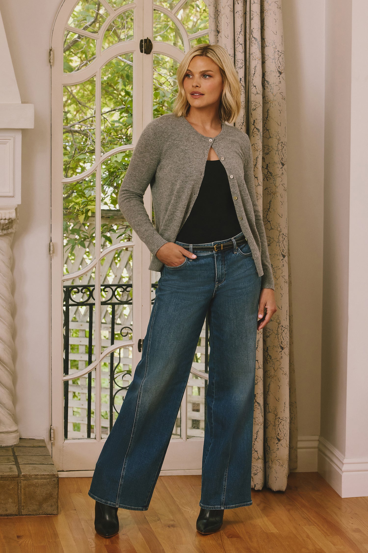 NYDJ Teresa Wide Leg Jeans With Contoured Seams And 31