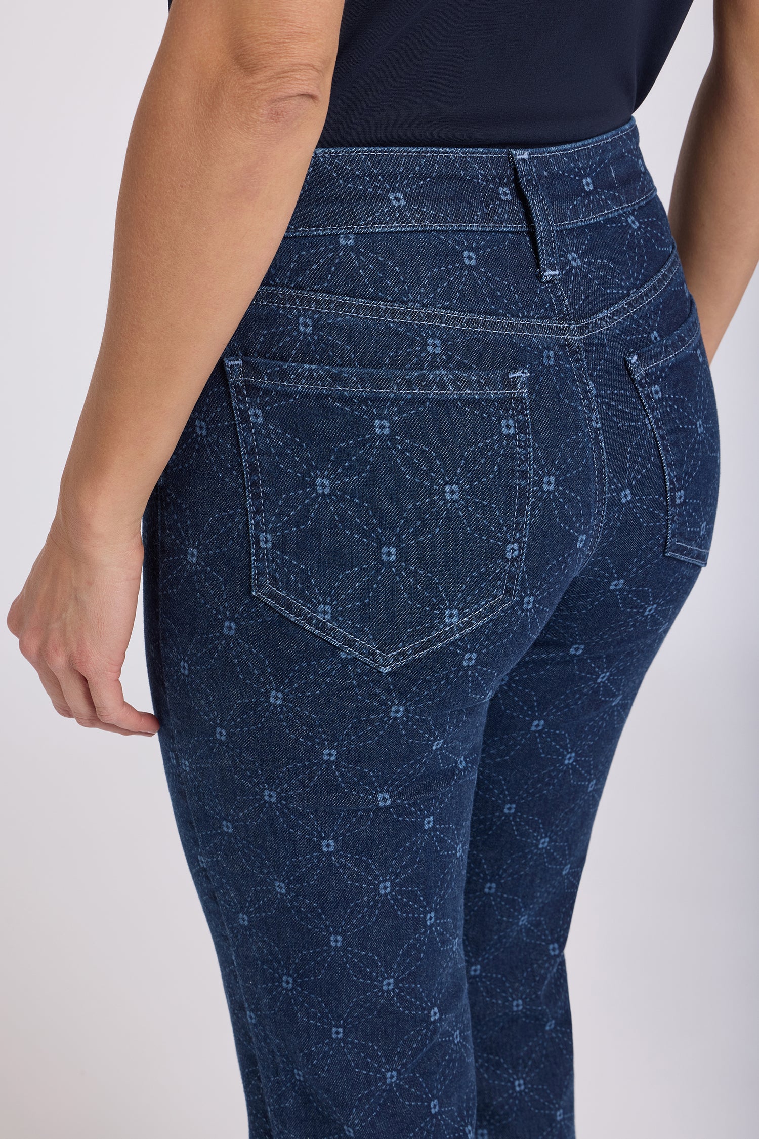 NYDJ Marilyn Straight Ankle Jeans  - Geo Flower Print