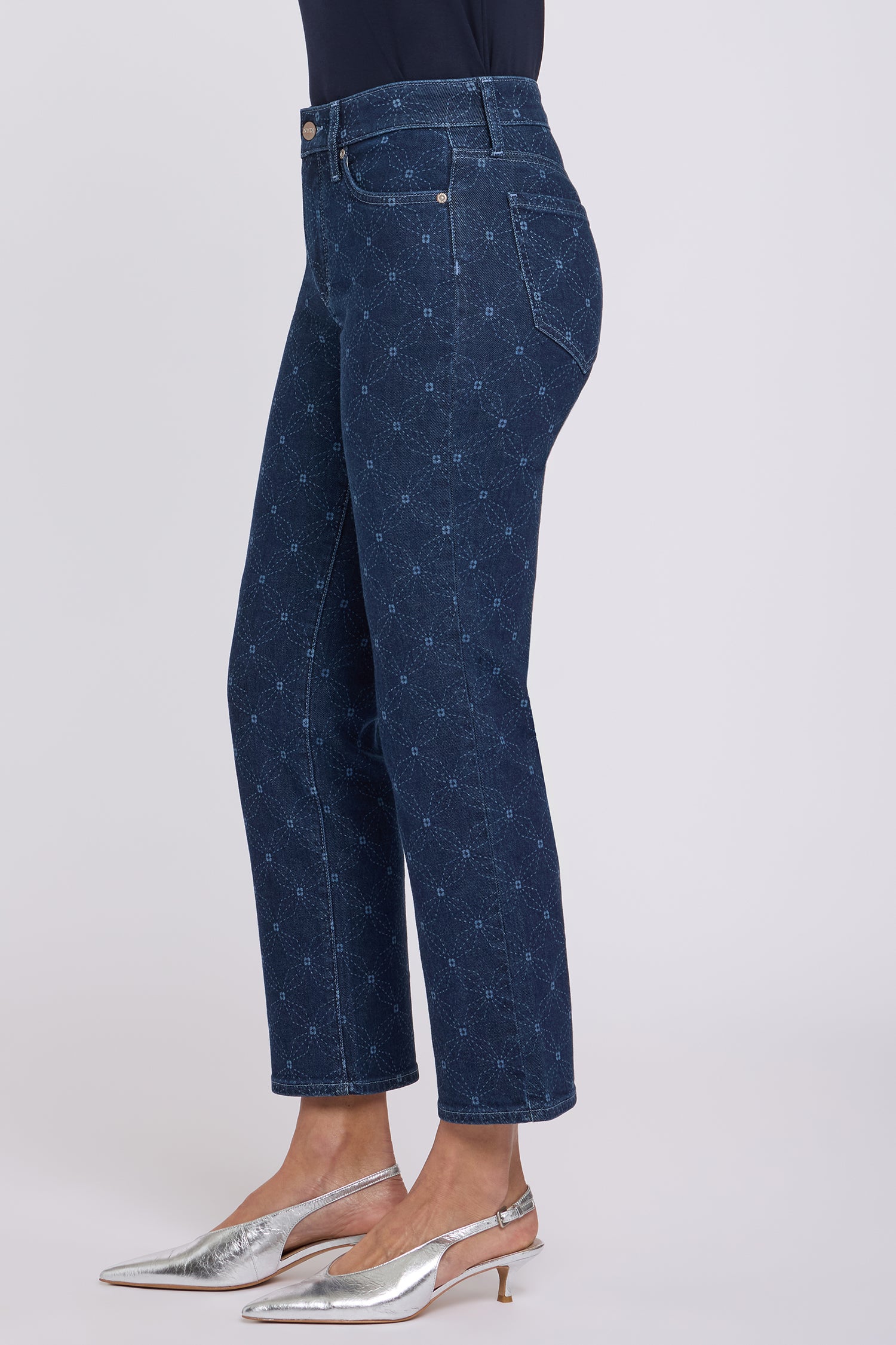 NYDJ Marilyn Straight Ankle Jeans  - Geo Flower Print