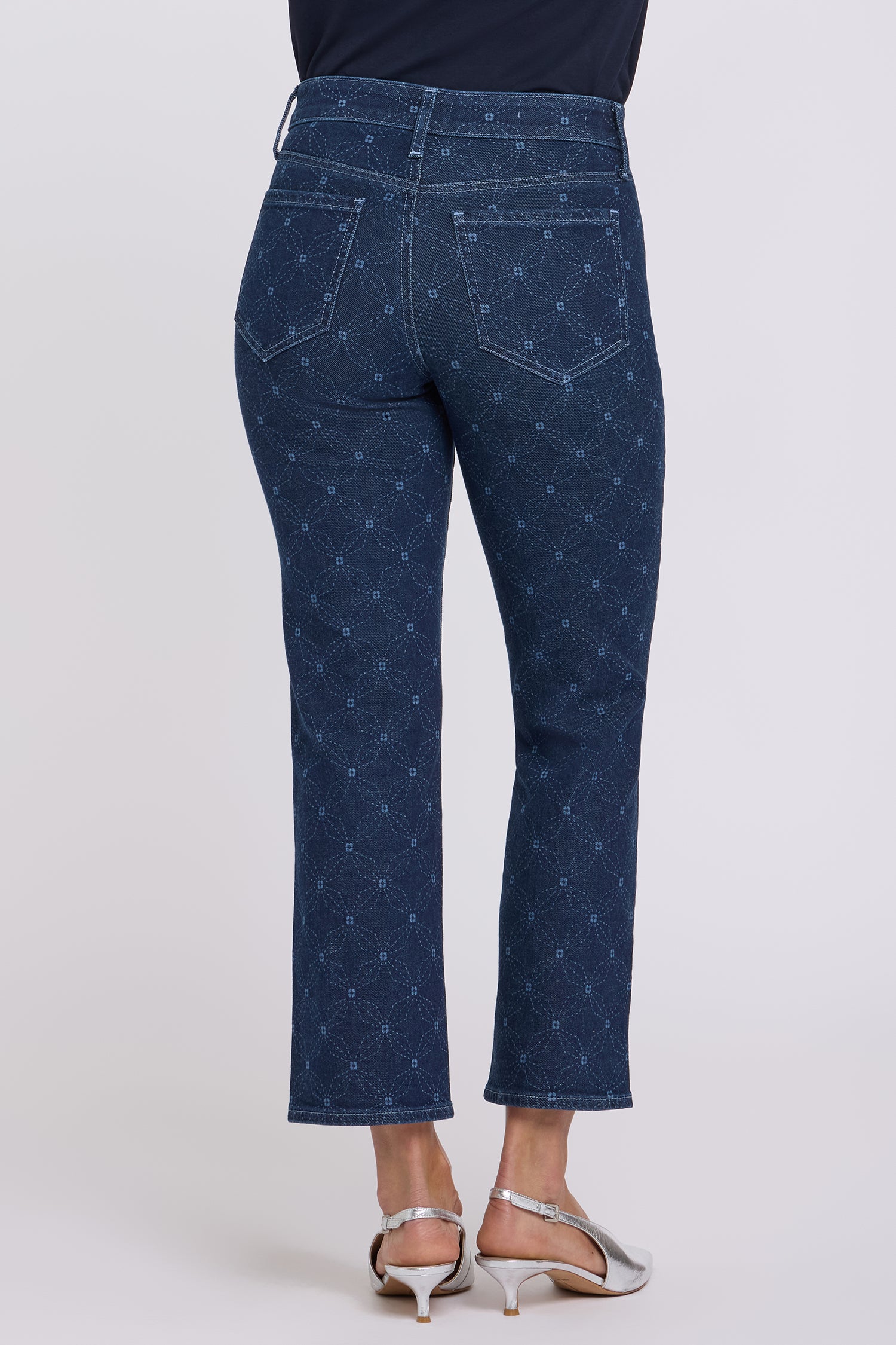 NYDJ Marilyn Straight Ankle Jeans  - Geo Flower Print