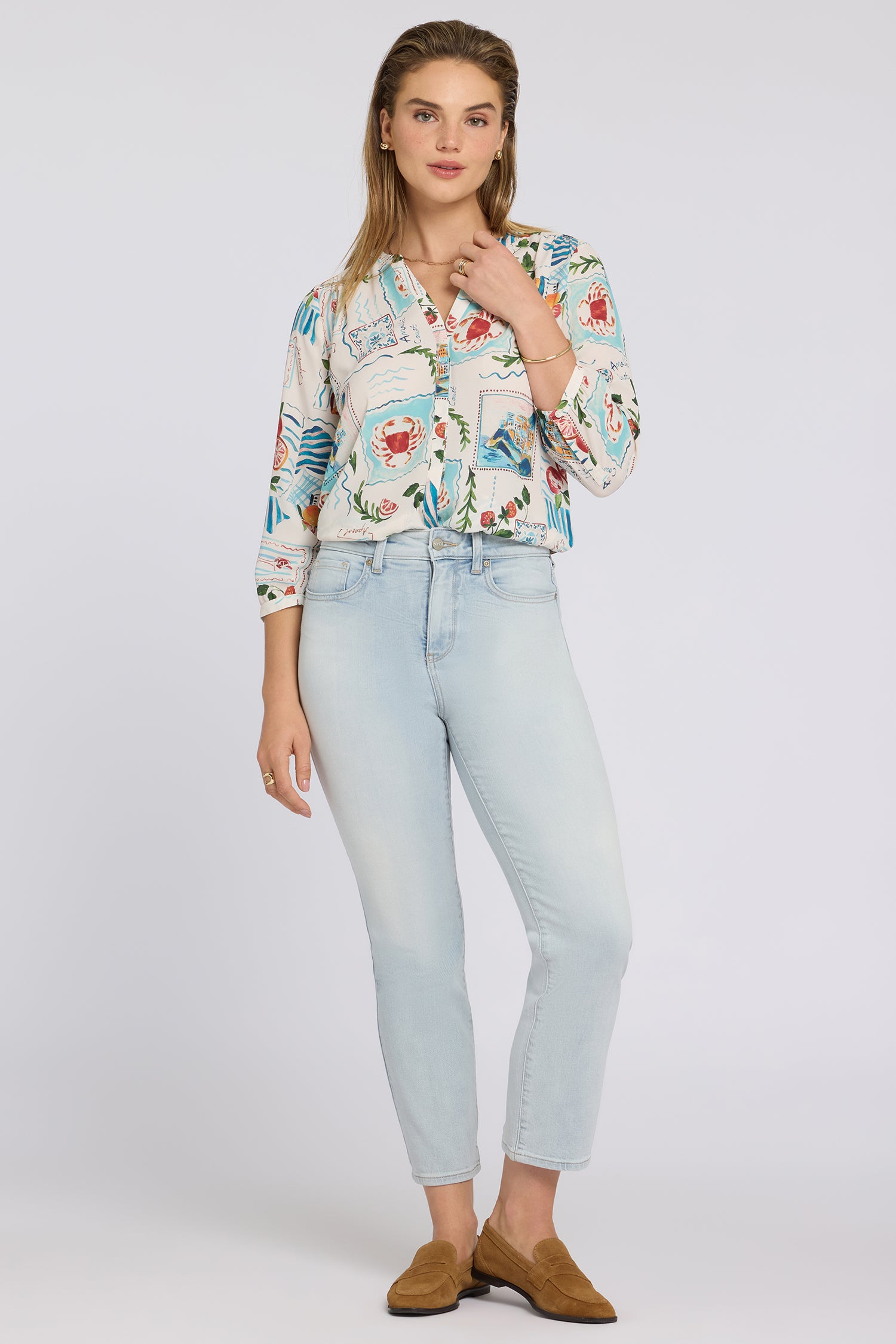 NYDJ Marilyn Straight Ankle Jeans With High Rise - Desert Shoreline