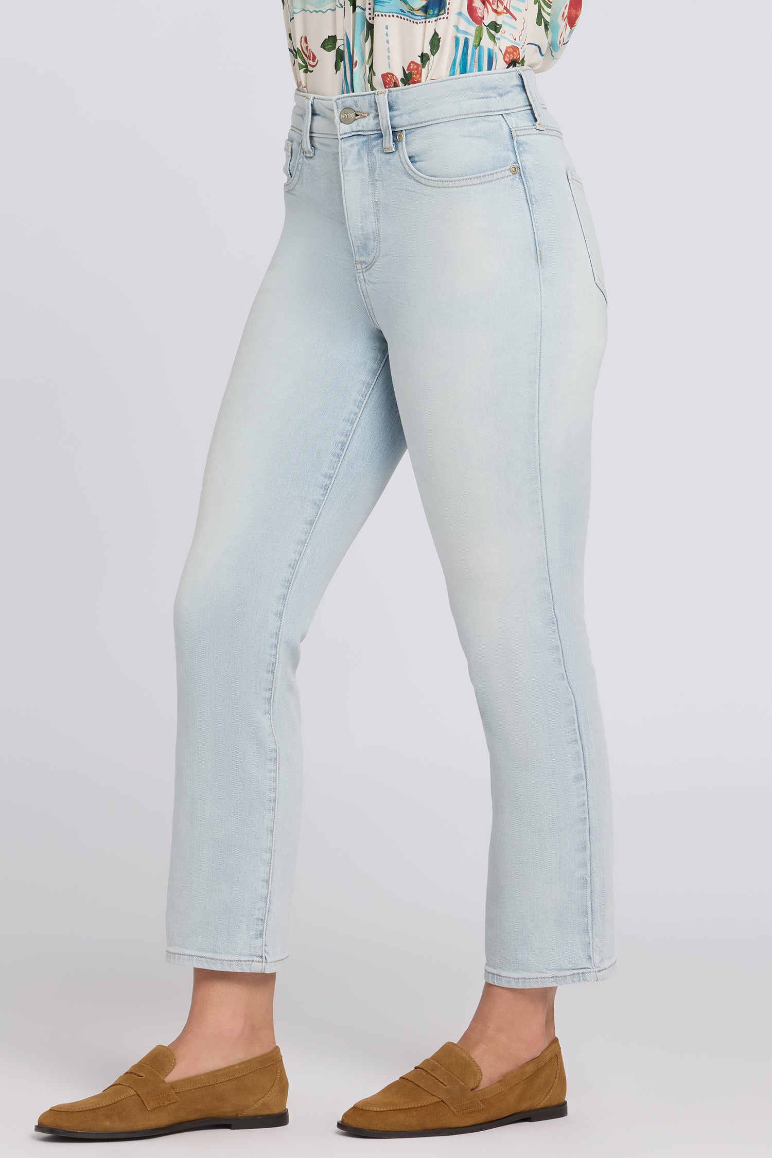 NYDJ Marilyn Straight Ankle Jeans With High Rise - Desert Shoreline