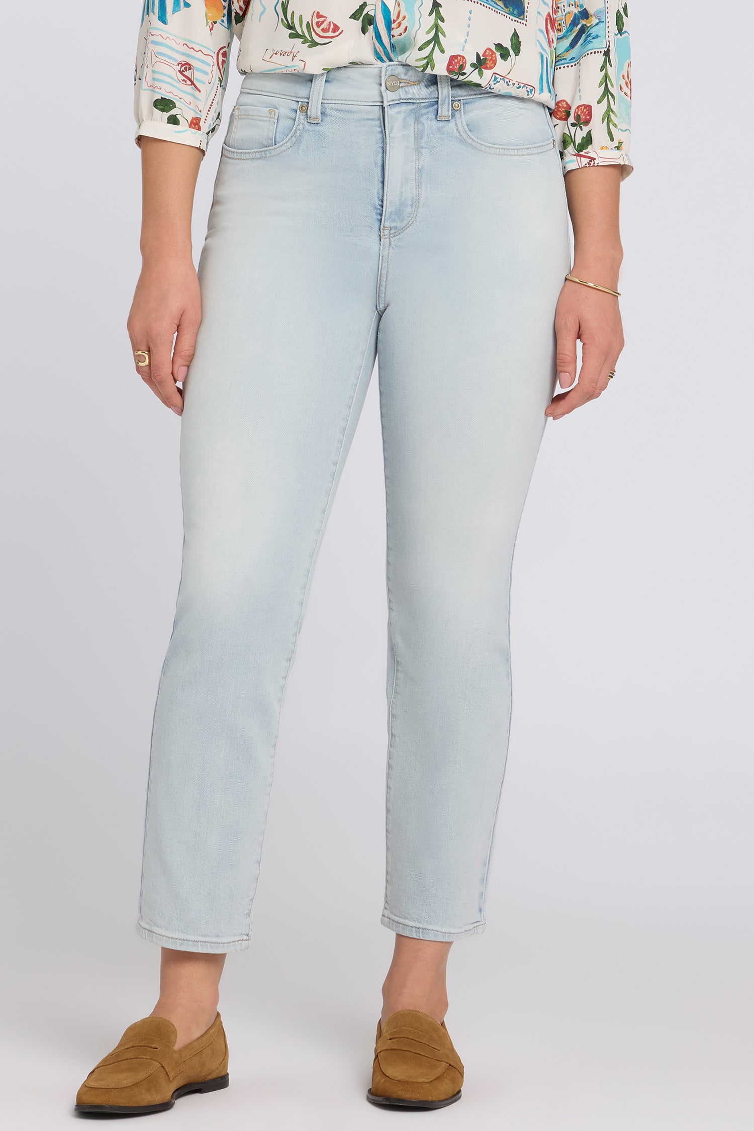 NYDJ Marilyn Straight Ankle Jeans With High Rise - Desert Shoreline