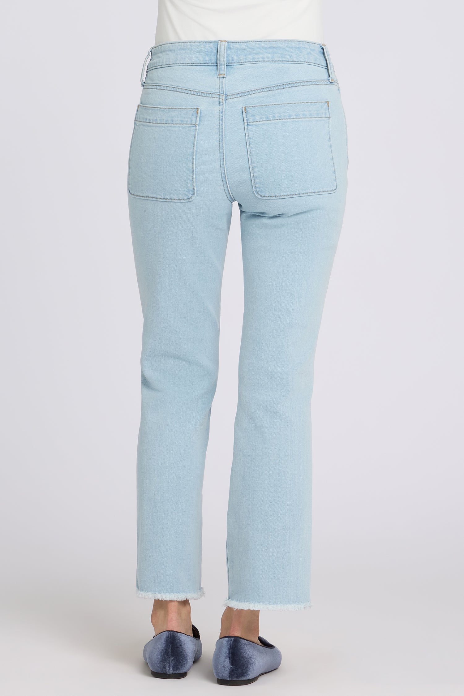NYDJ Marilyn Straight Ankle Jeans With High Rise And Embroidered Front Patch Pockets - Sky Valley