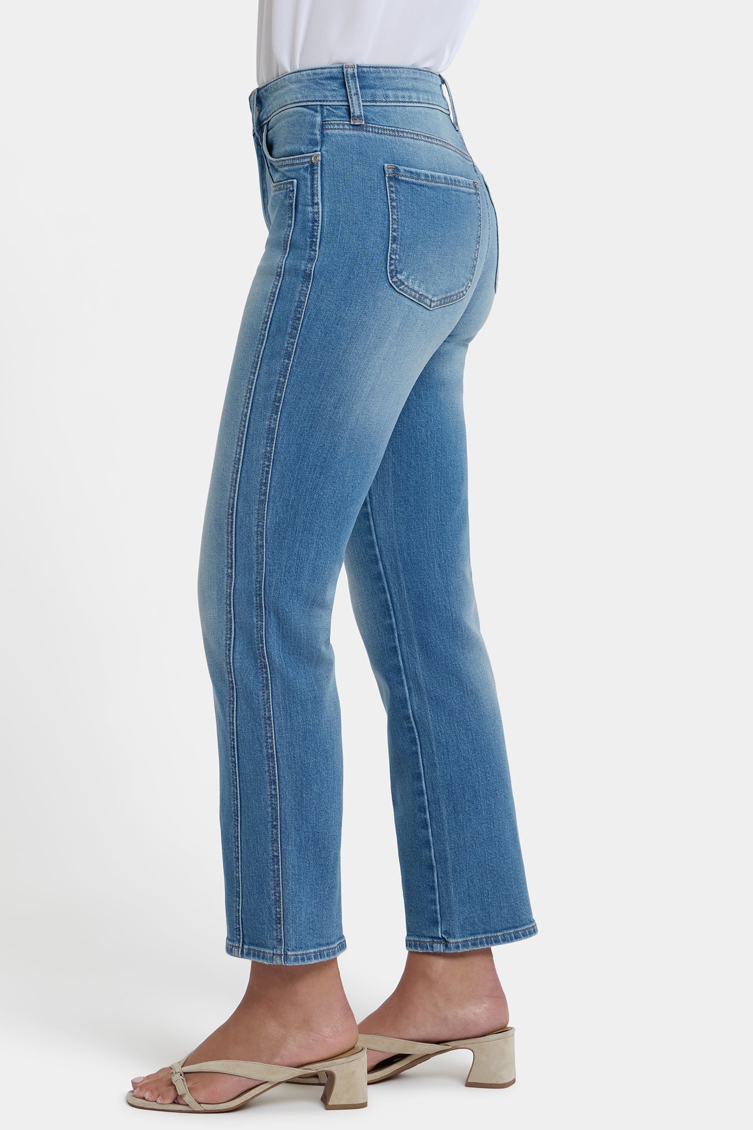 NYDJ Marilyn Straight Ankle Jeans With High Rise And Paneled Seam Detail - Port Sea