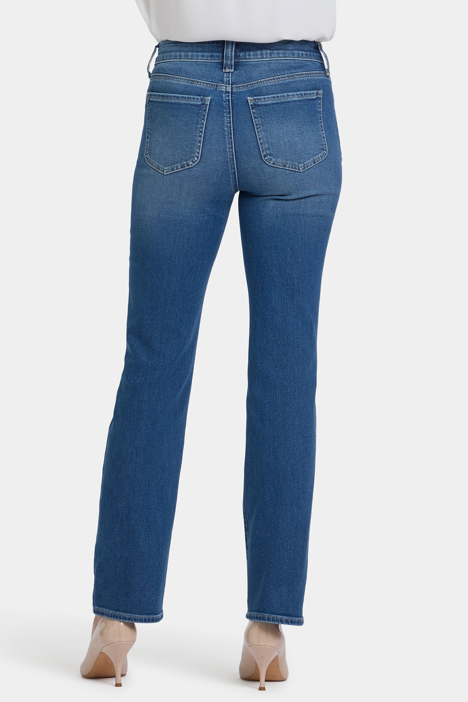 NYDJ Marilyn Straight Jeans With High Rise, Utility Welt Pockets And 31