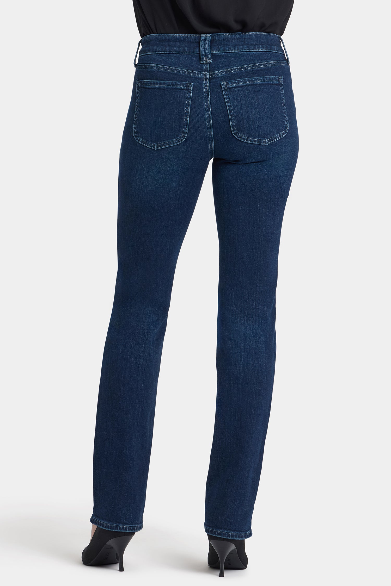 NYDJ Marilyn Straight Jeans With Front Patch Pockets - Ink Skyline