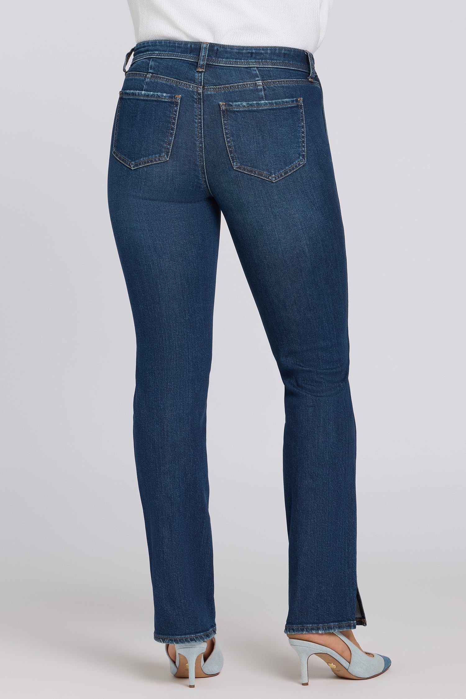 NYDJ Marilyn Straight Jeans With Clean Front, Back Darts And Side Slits - Sunset Villa
