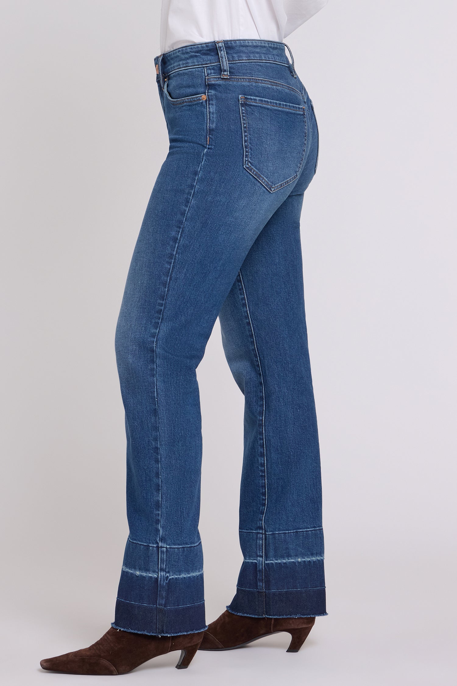 NYDJ Marilyn Straight Jeans With Raw Shadow Hems - Colorblaze