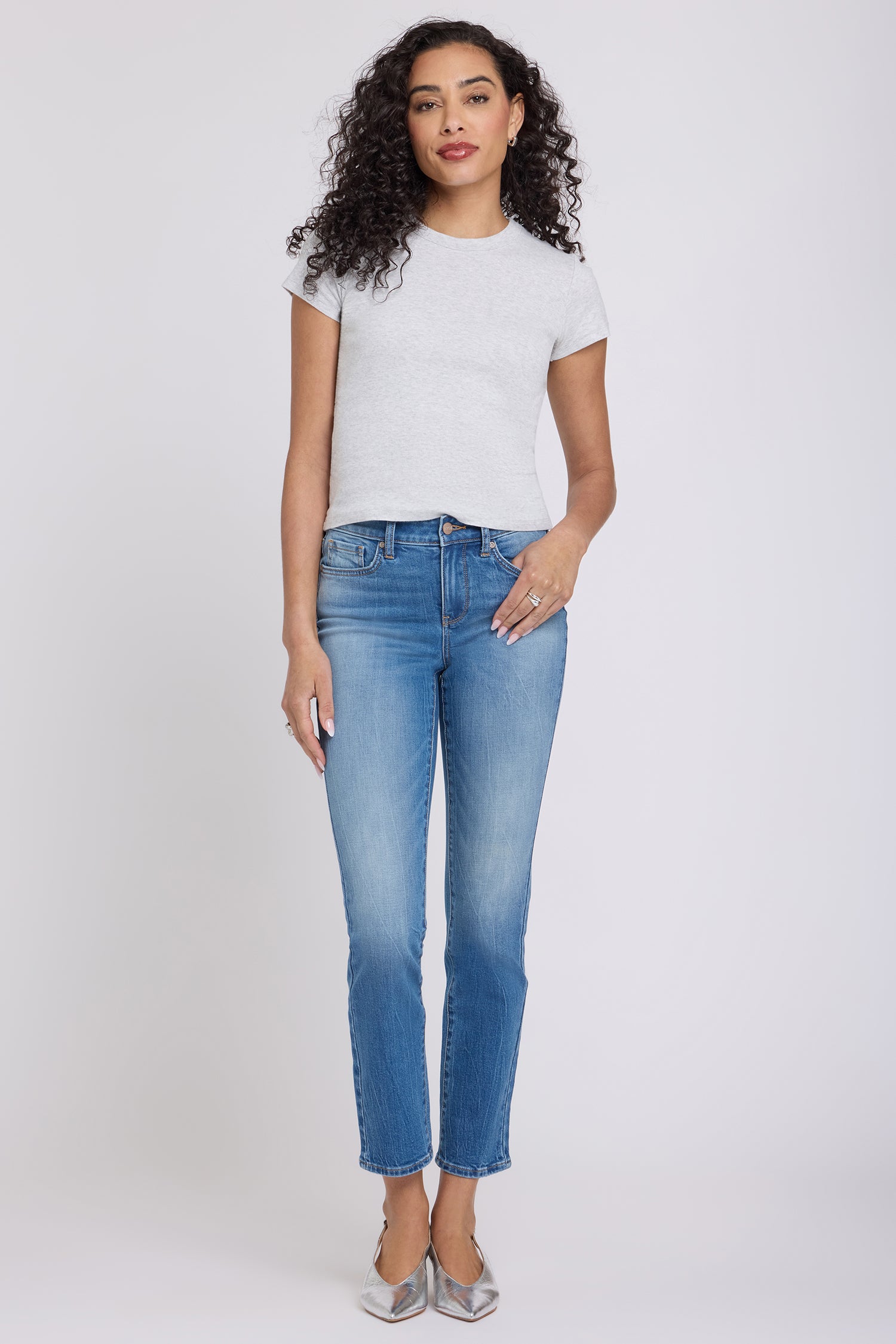 NYDJ Sheri Slim Straight Ankle Jeans  - Pacifica