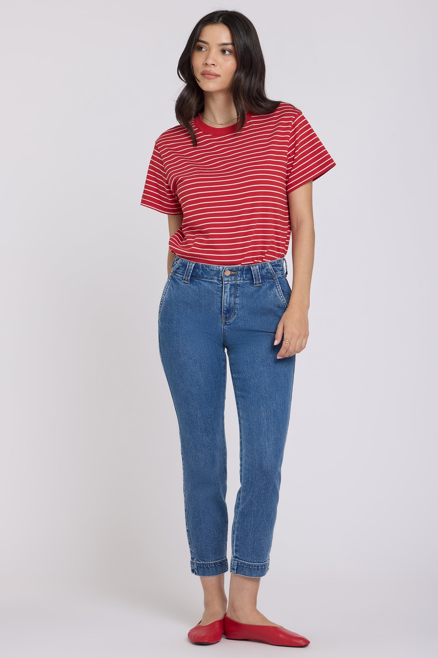 NYDJ Sheri Slim Straight Ankle Jeans With Side Slits - Salton
