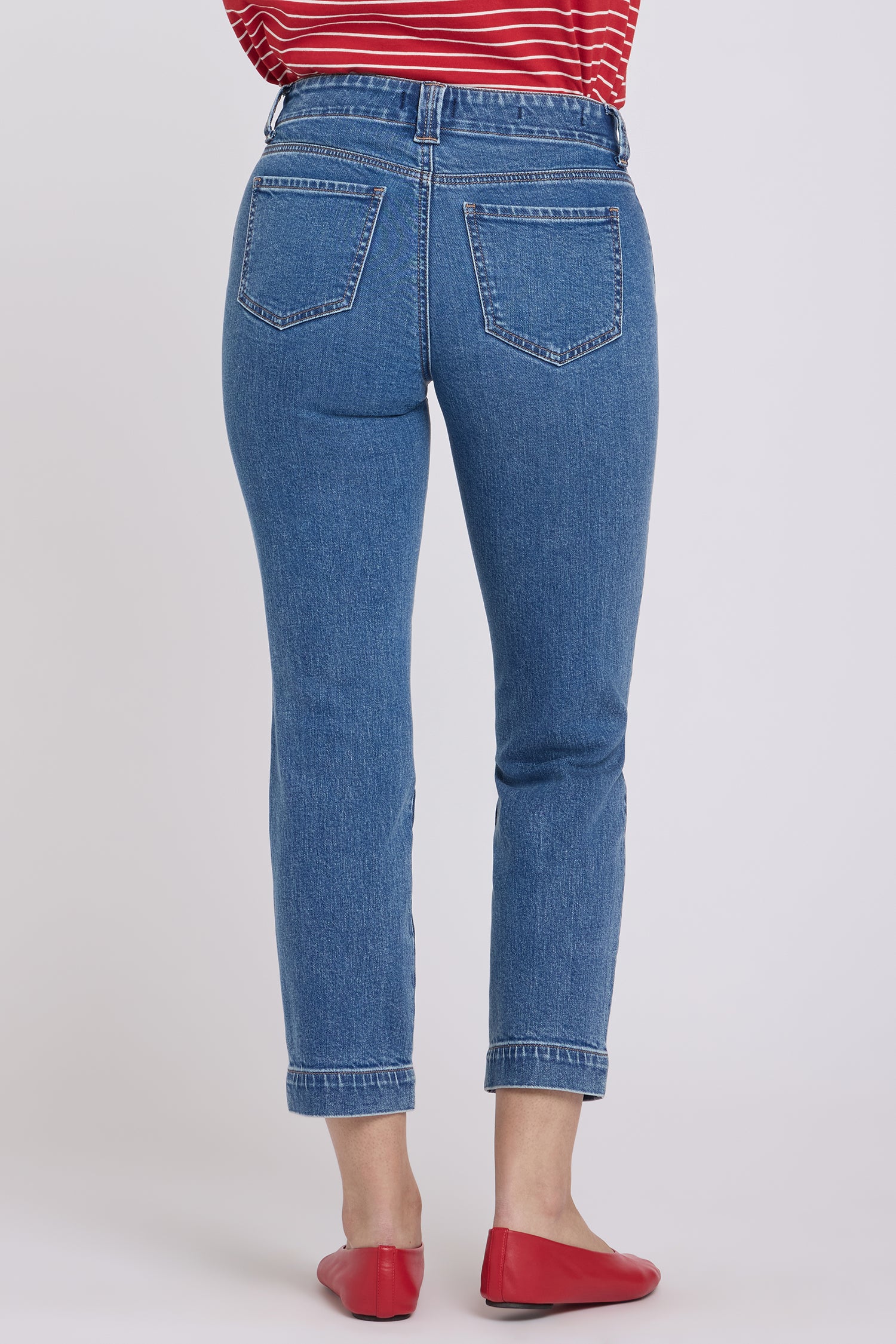 NYDJ Sheri Slim Straight Ankle Jeans With Side Slits - Salton
