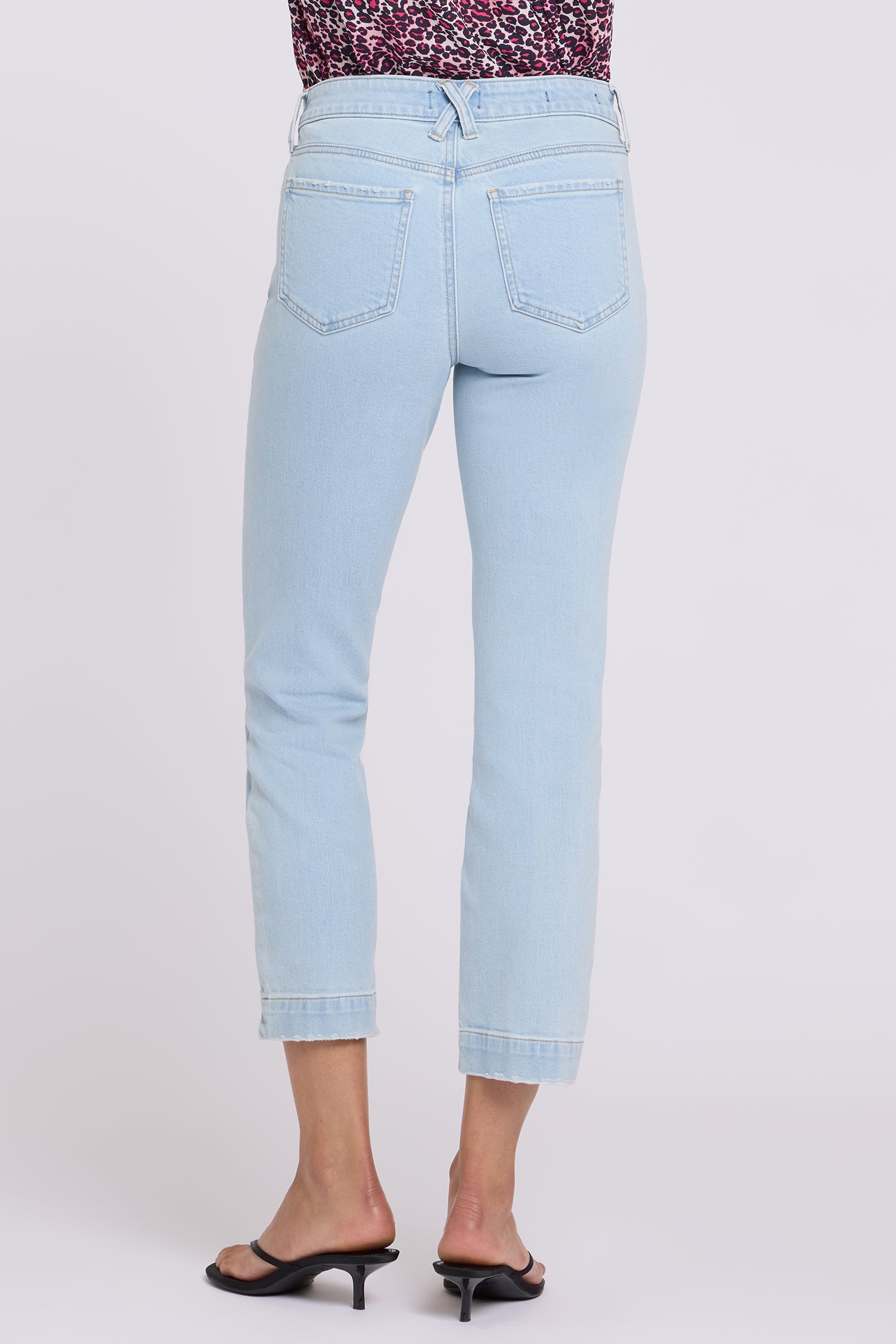 NYDJ Sheri Slim Straight Ankle Jeans With Criss-Cross Belt Loop And Side Slits - Sky Valley