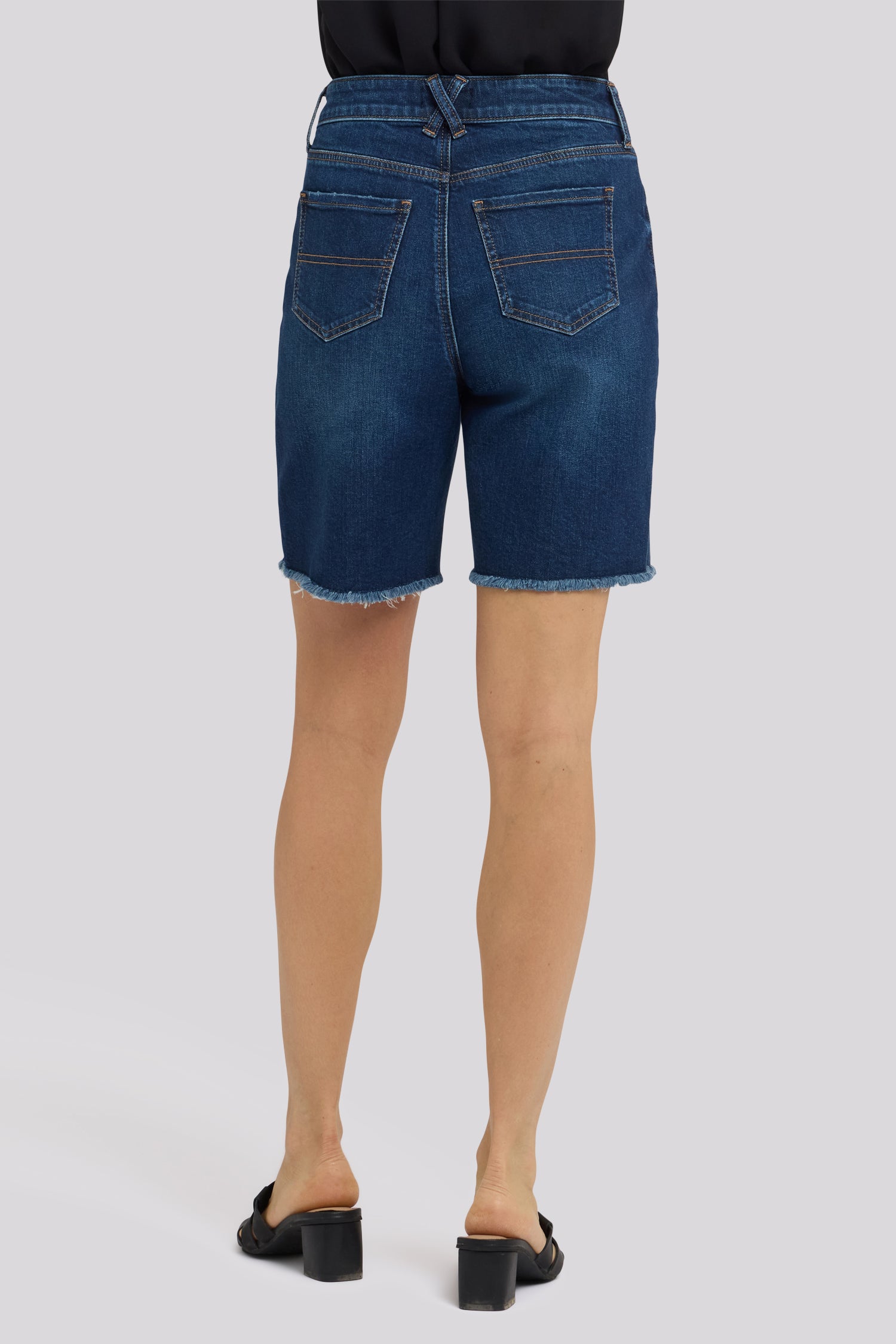 NYDJ Erin Relaxed Denim Shorts With High Rise, Back Pocket Stitching And Frayed Hems - Sunset Villa