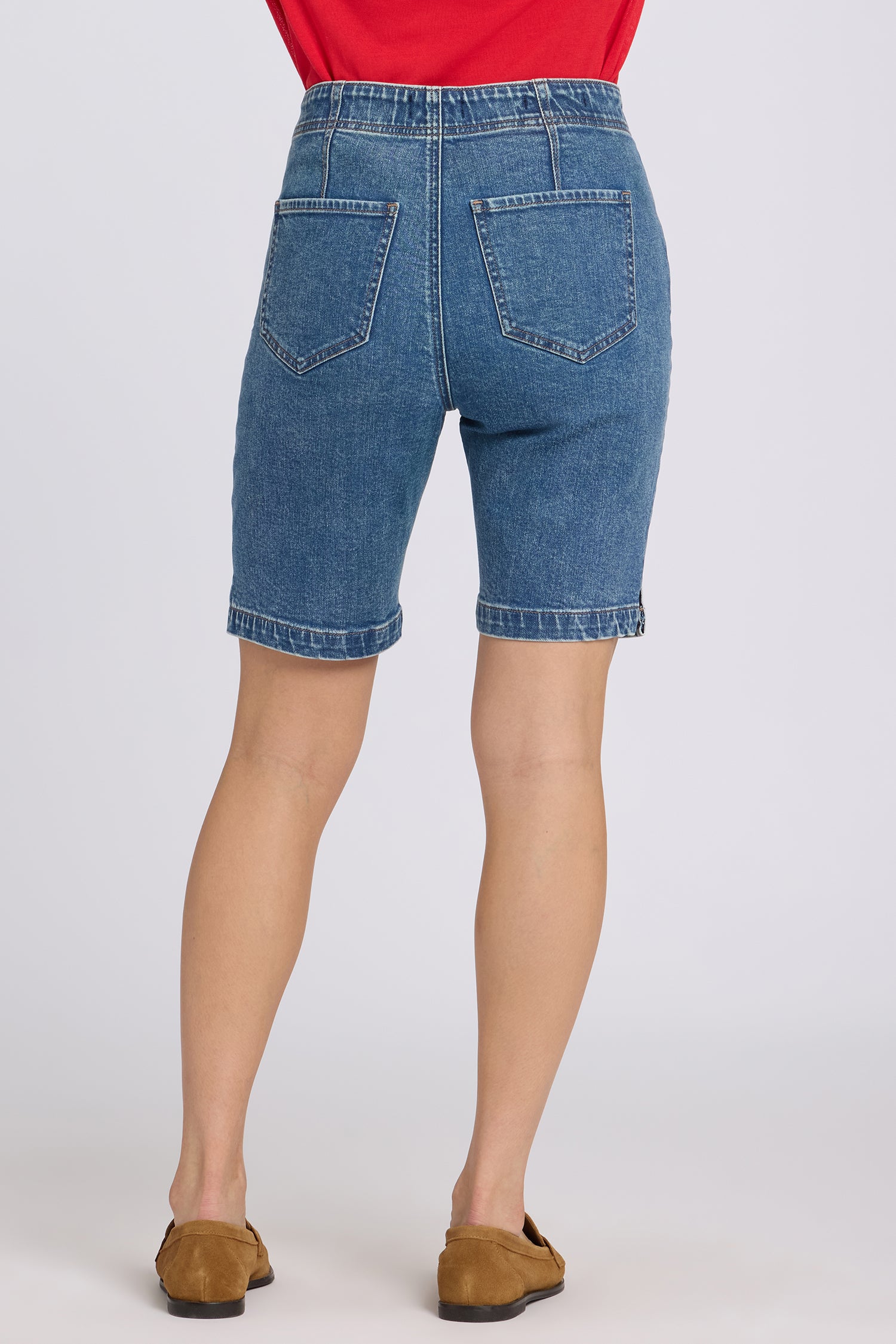 NYDJ Ella Denim Shorts With High Rise And Button Welt Pockets - Salton