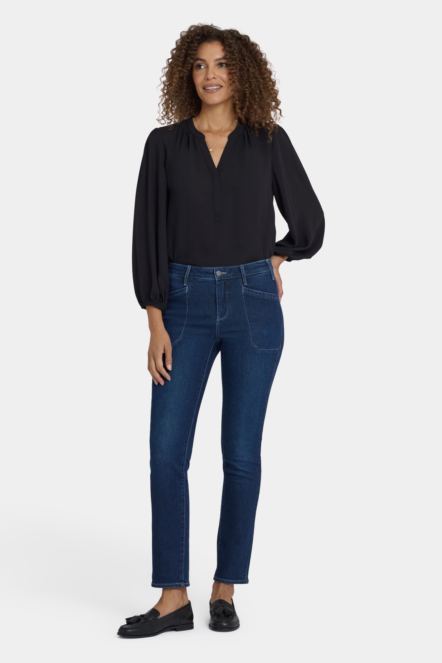 NYDJ Sheri Slim Jeans With Utility Pockets - Ink Skyline