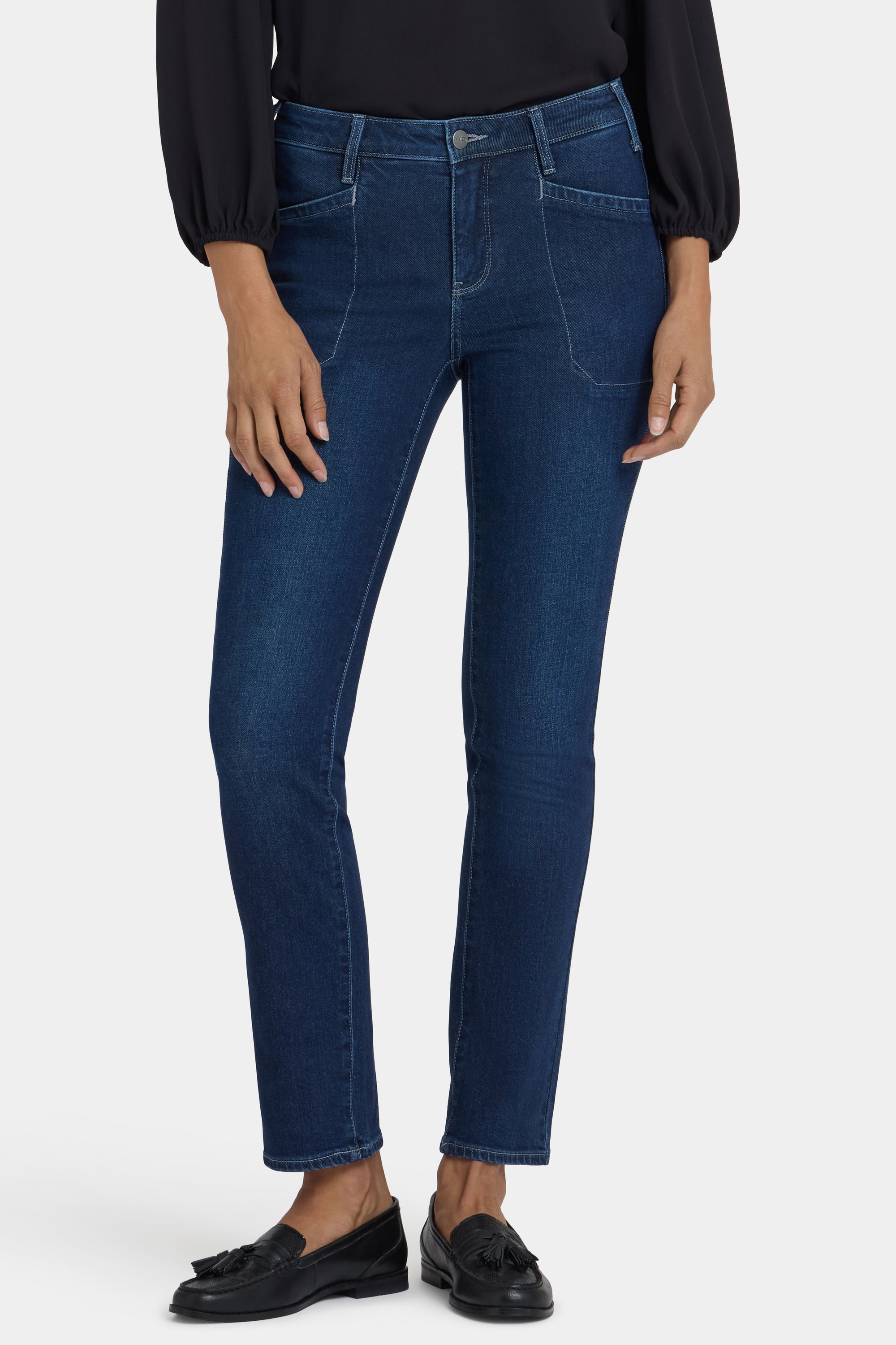 NYDJ Sheri Slim Jeans With Utility Pockets - Ink Skyline