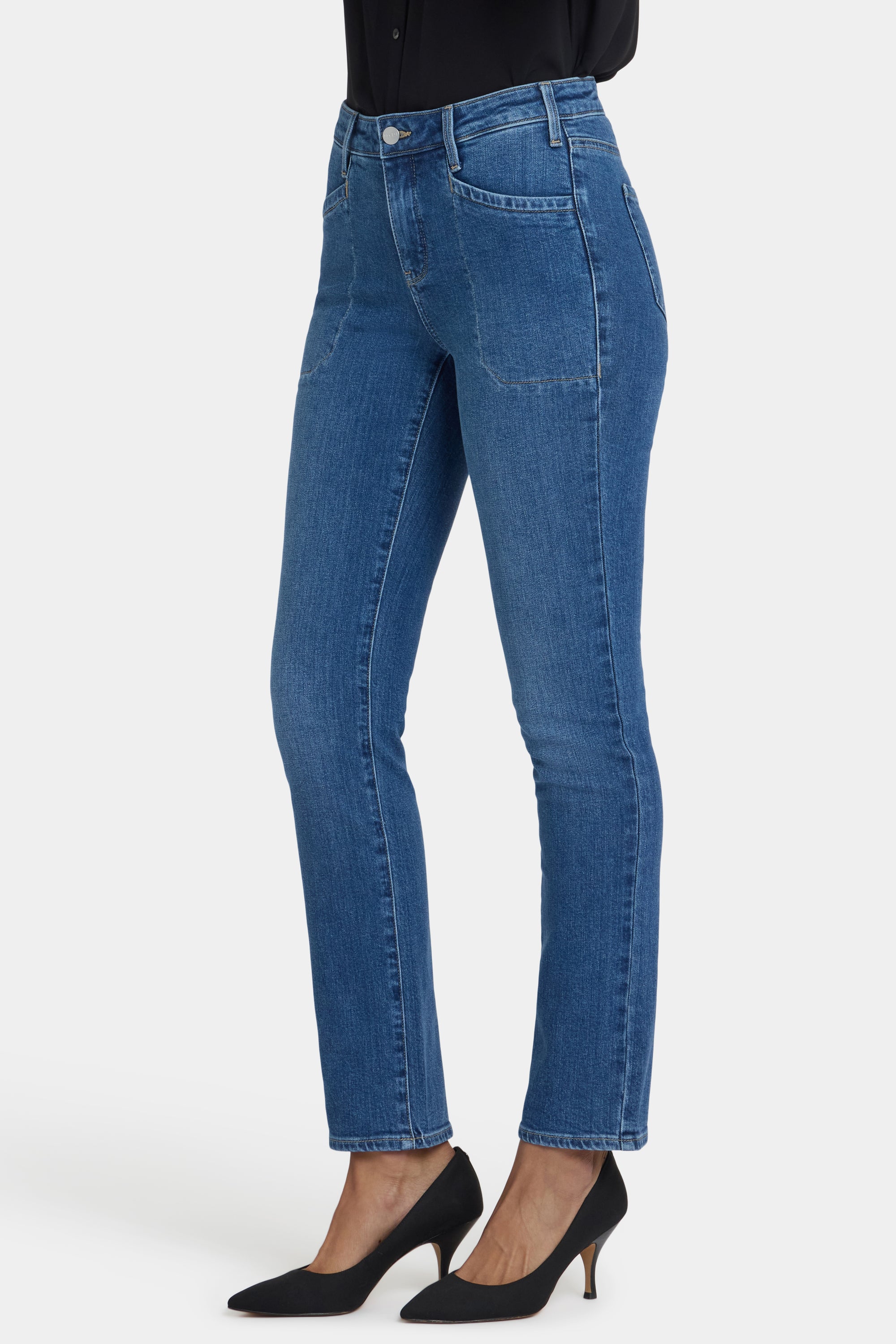 NYDJ Sheri Slim Jeans With Utility Pockets - Opera Blue