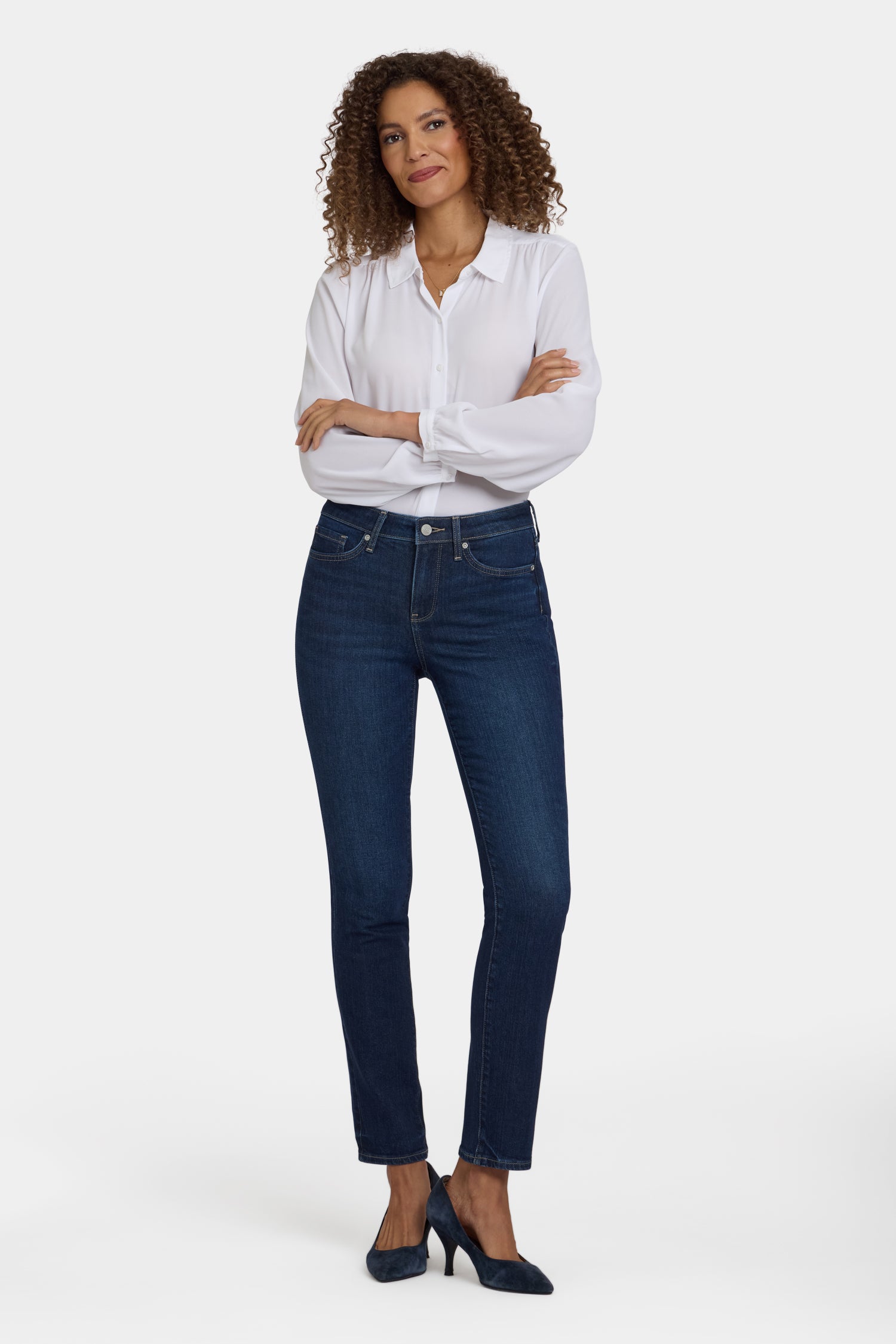 NYDJ Sheri Slim Jeans With Back Sequins - Indigo Seine