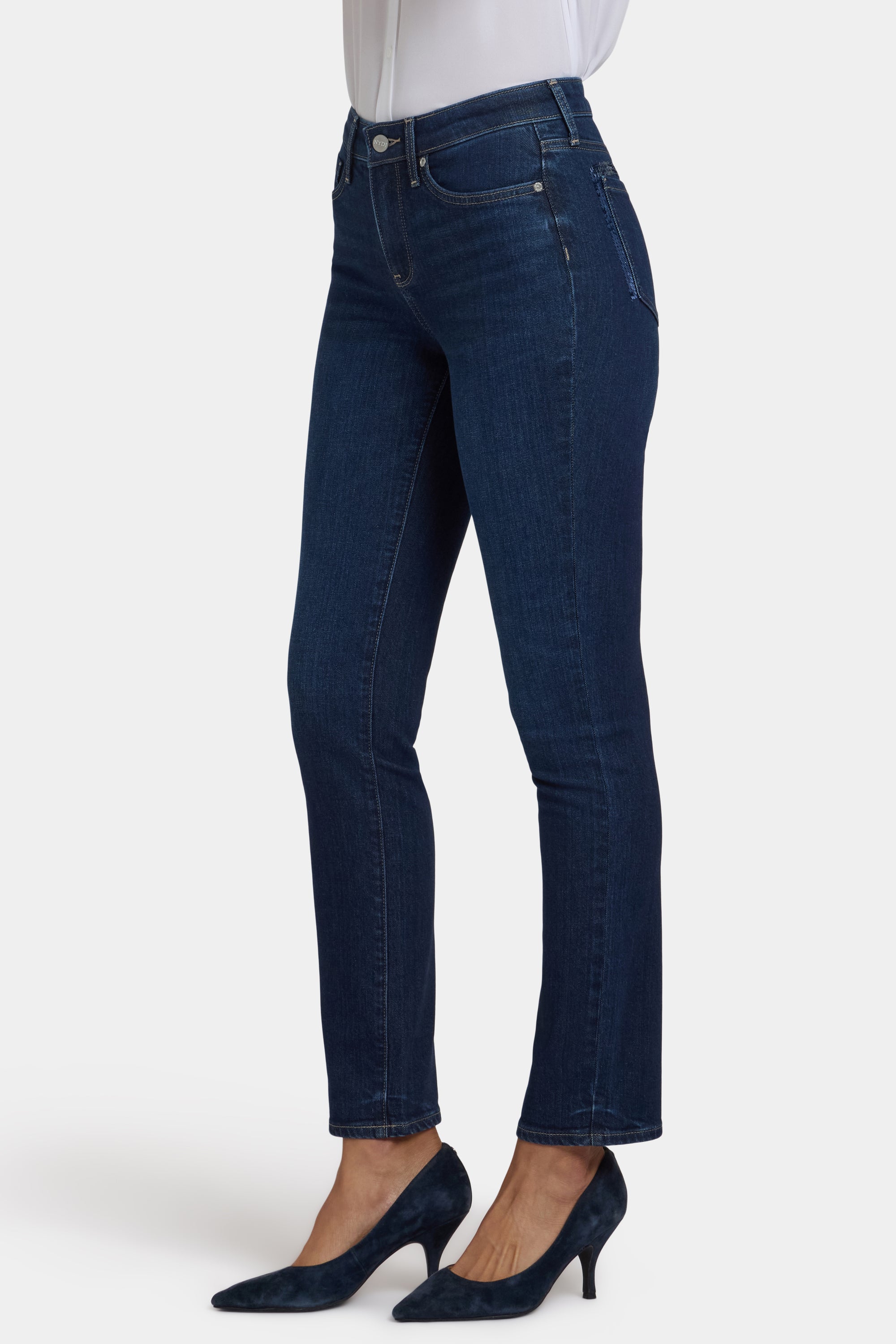 NYDJ Sheri Slim Jeans With Back Sequins - Indigo Seine