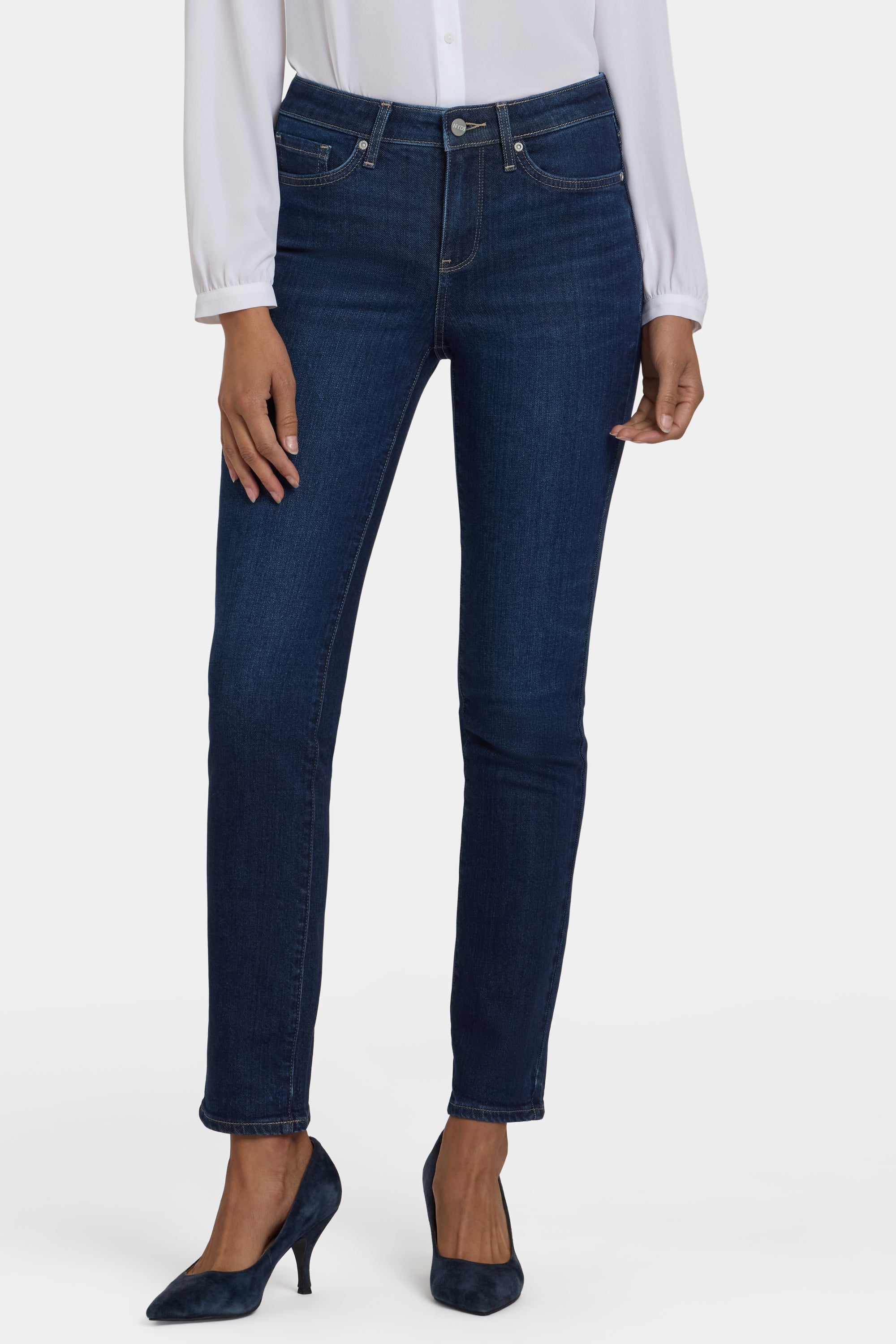 NYDJ Sheri Slim Jeans With Back Sequins - Indigo Seine