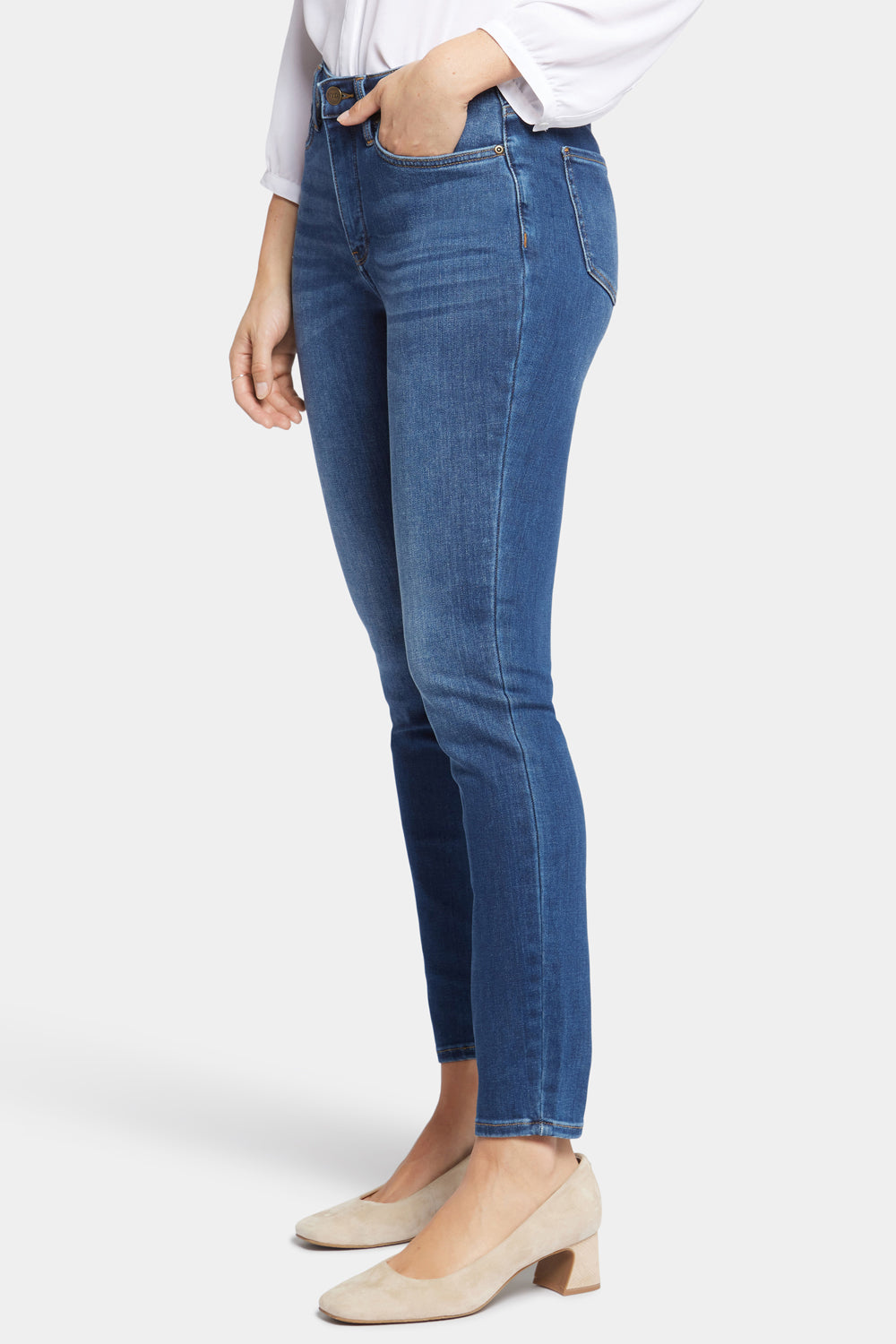NYDJ Ami Skinny Jeans With High Rise And Distressing - Presidio