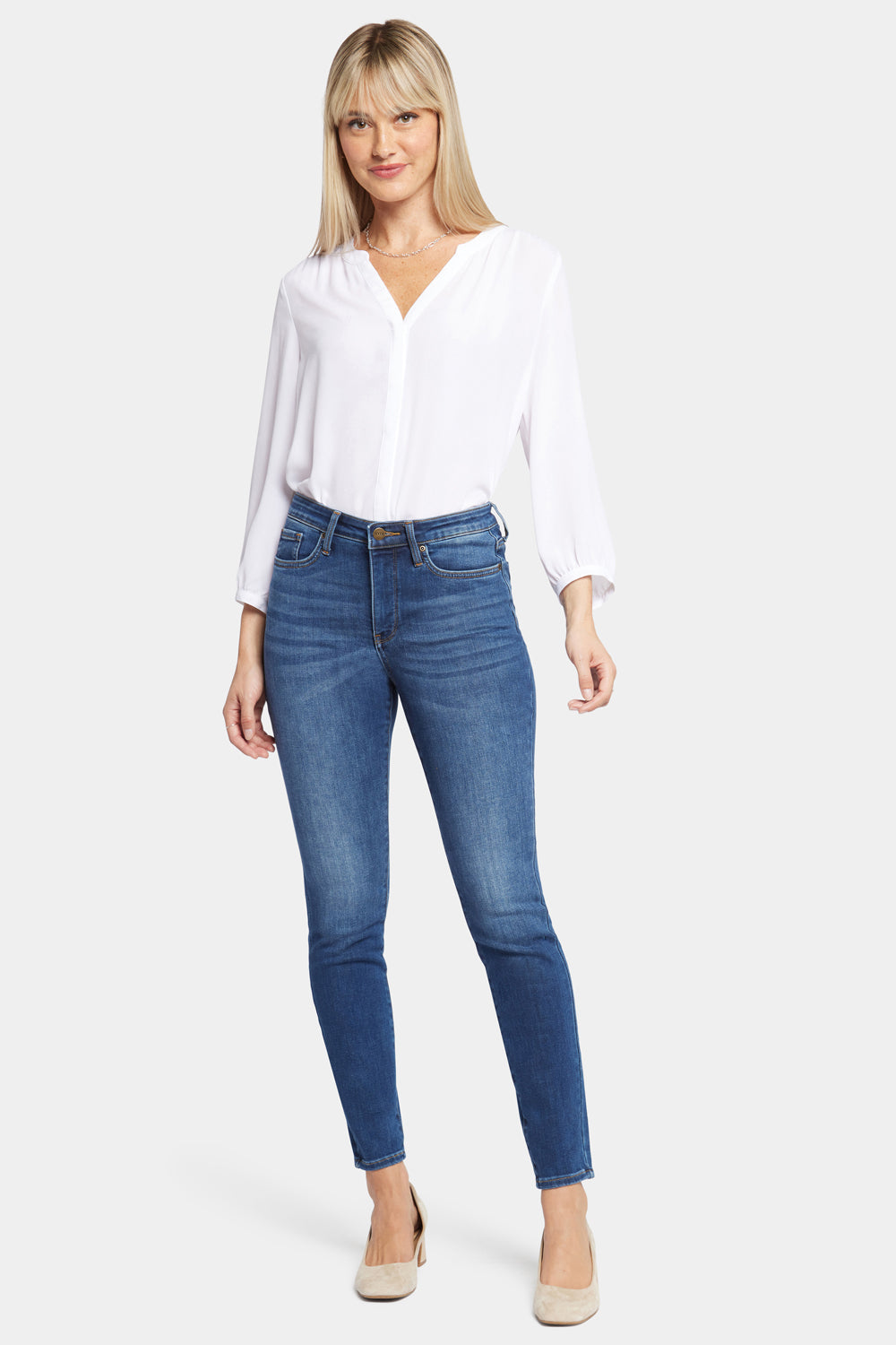 NYDJ Ami Skinny Jeans With High Rise And Distressing - Presidio
