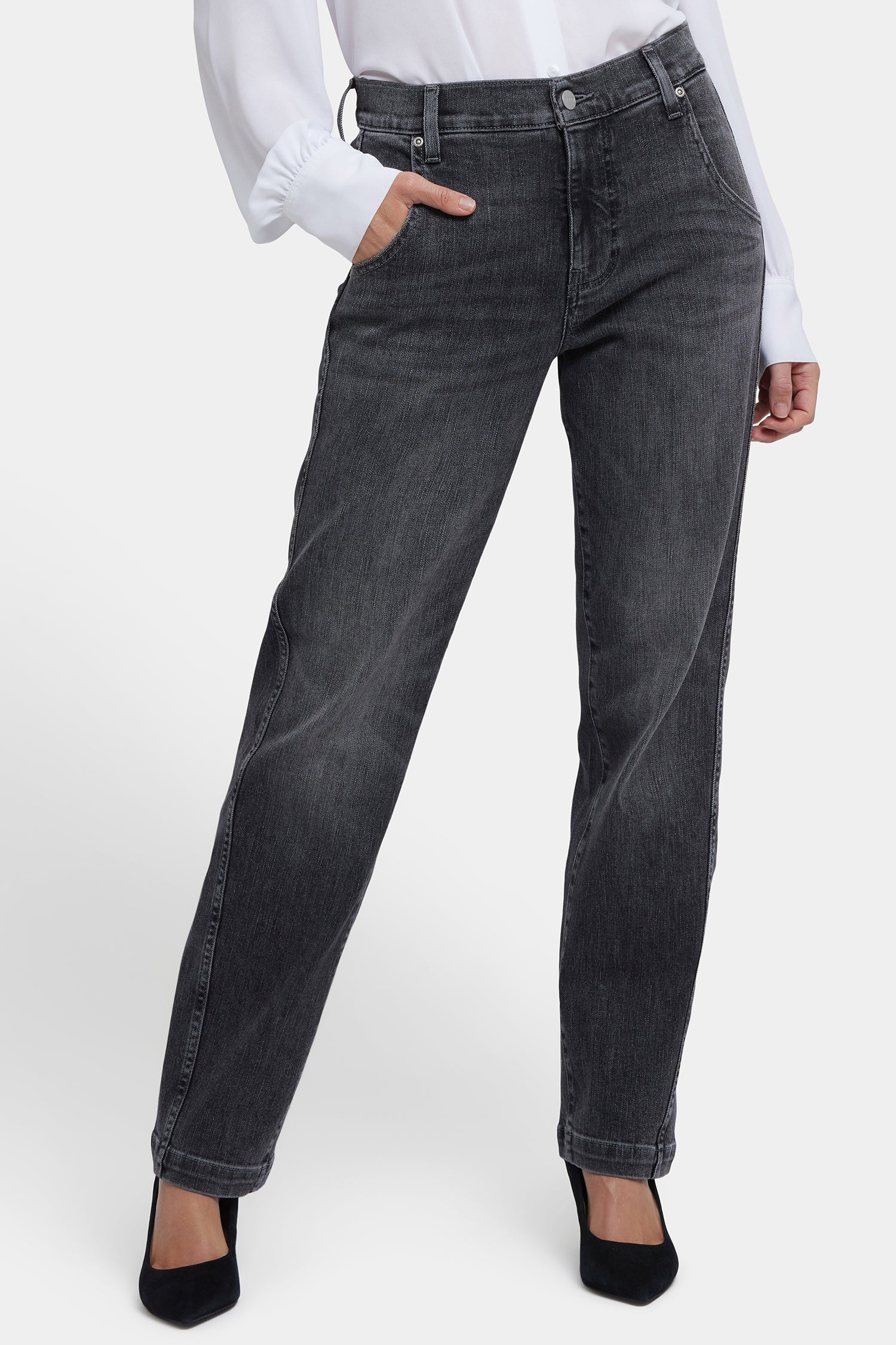 NYDJ Brooke Loose Straight Jeans With Super High Rise - Vintage Noir