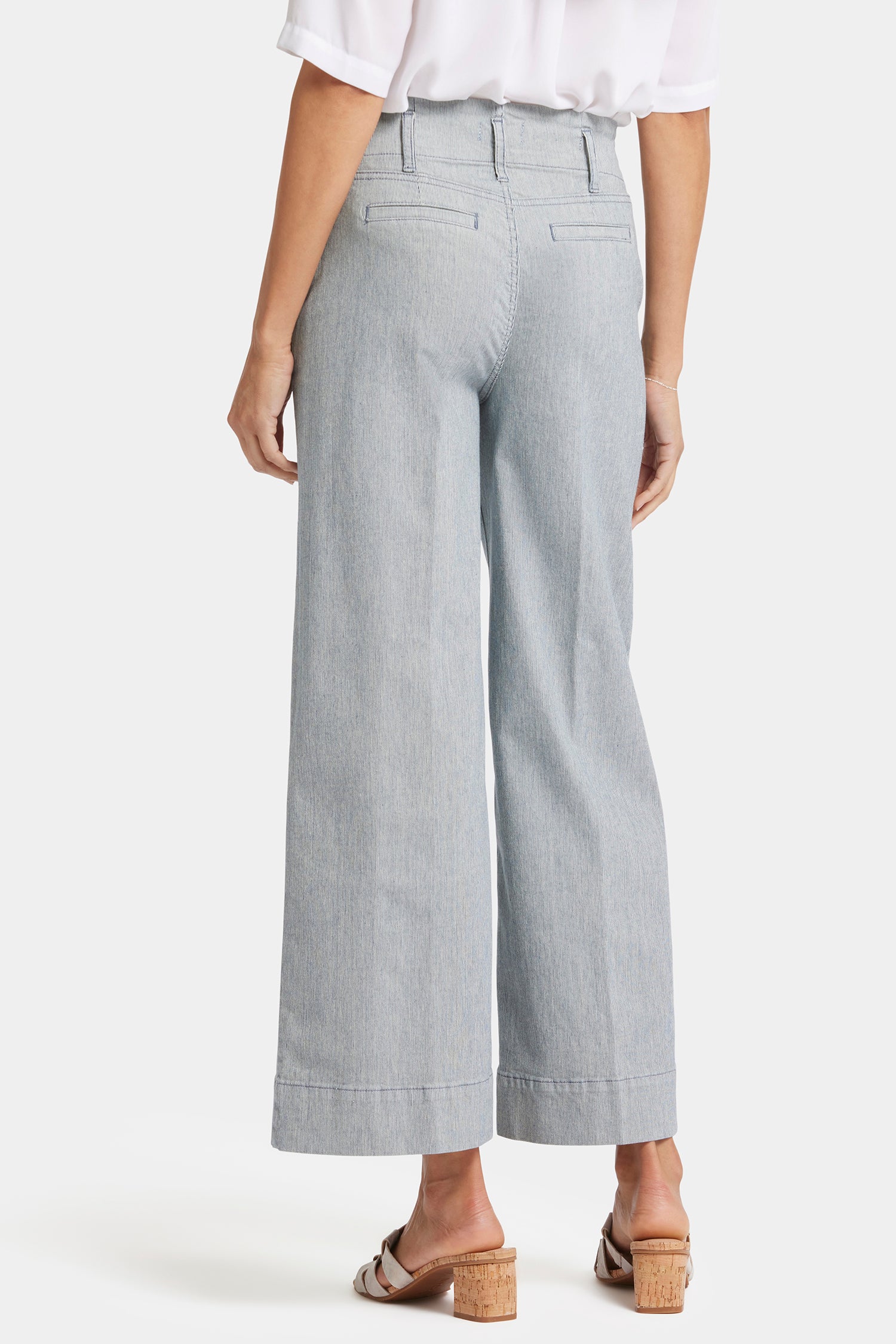 NYDJ Mona Wide Leg Trouser Ankle Jeans With High Rise - Canyon River Stripe