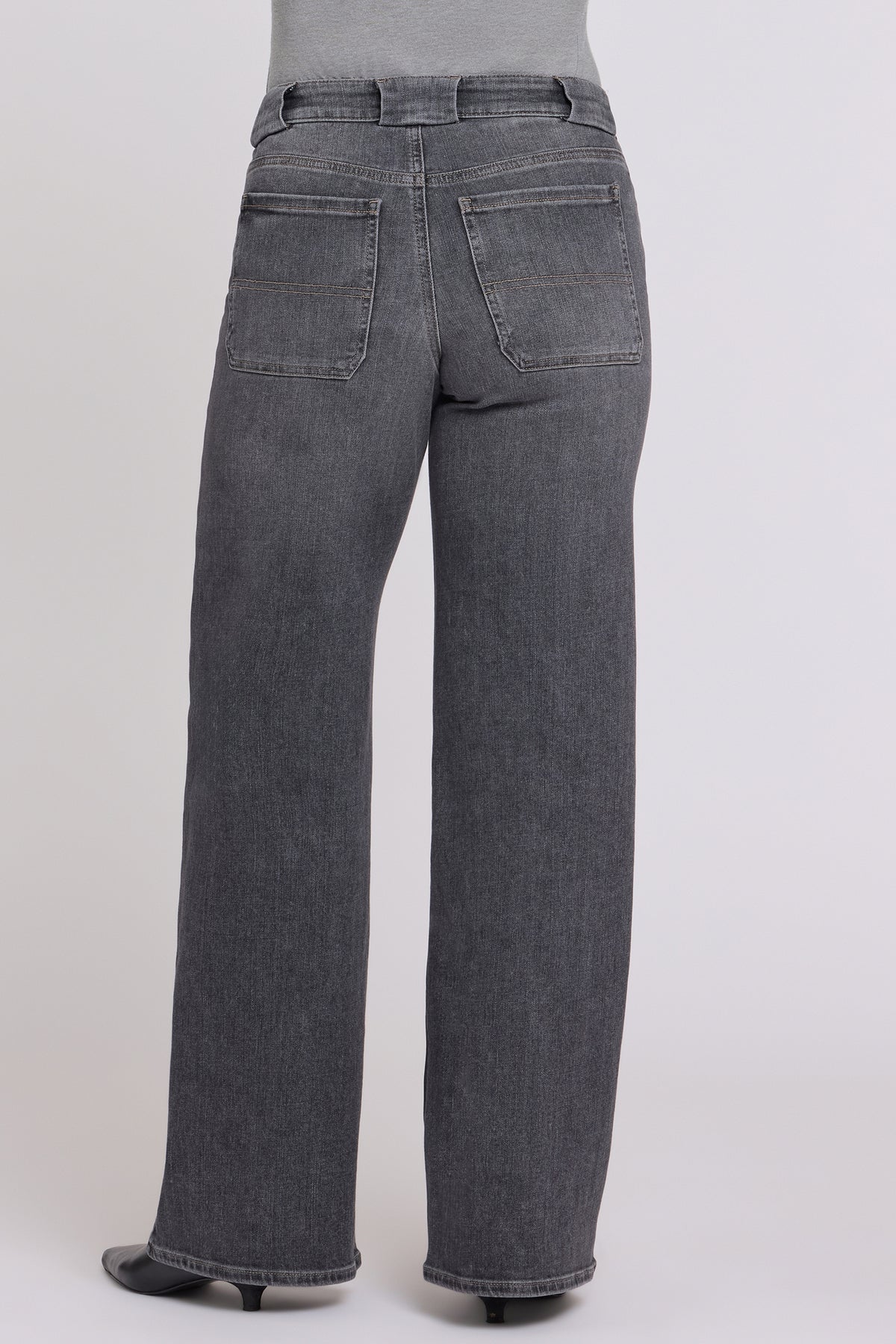 NYDJ Teresa Wide Leg Jeans In Re-New™ Denim With Front Seams And Wide Belt Loops - Balsam