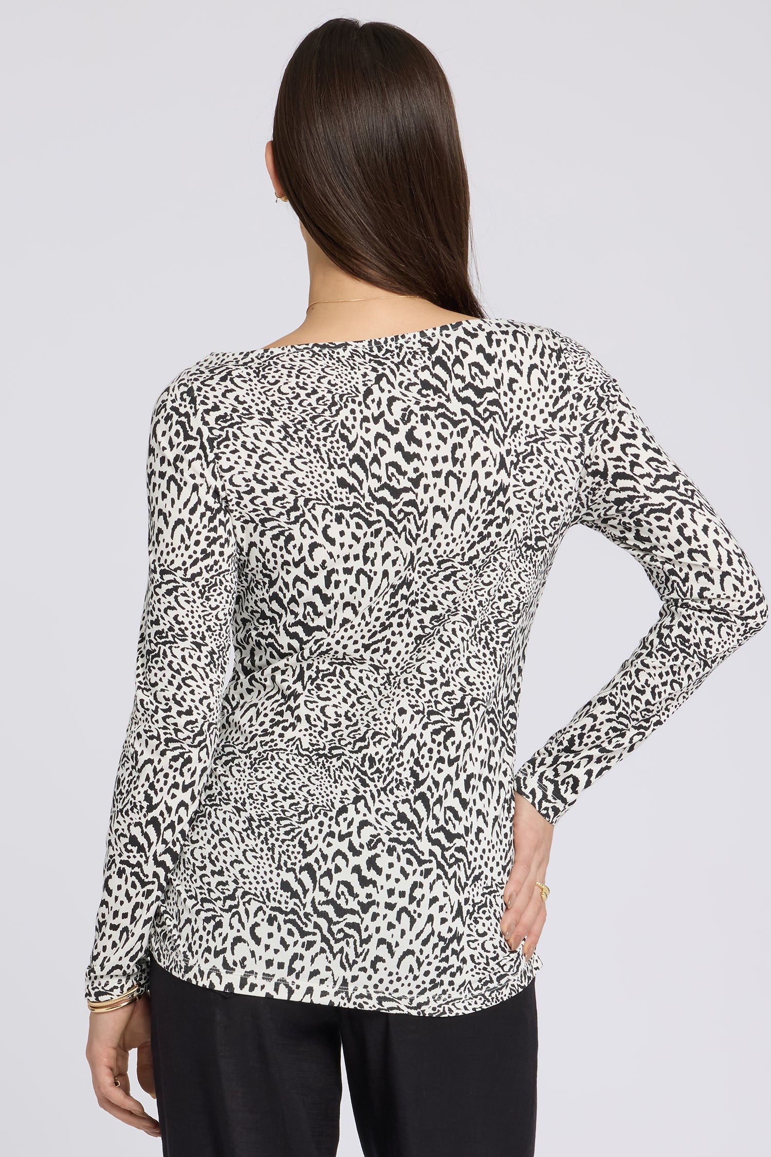 NYDJ Boatneck Knit Top With Side Gathers - Caitlyn