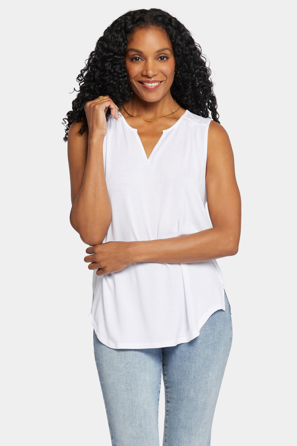 NYDJ Sleeveless Perfect Tee  - Optic White